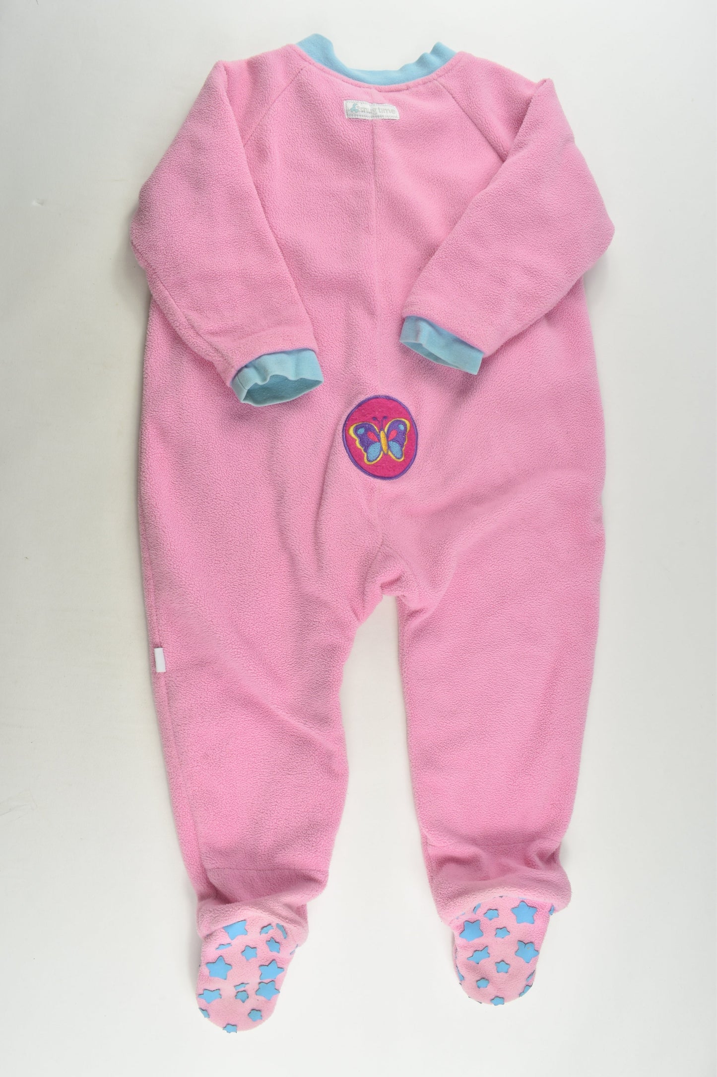 Snugtime Size 2 Butterflies Lined Fleece Sleep Suit