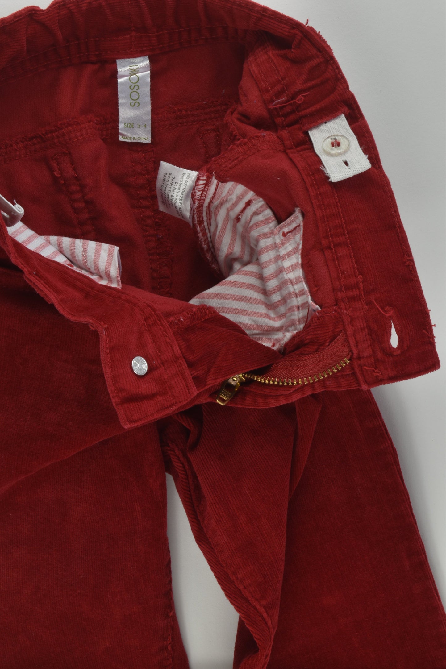 Sosooki Size 3-4 Cord Pants