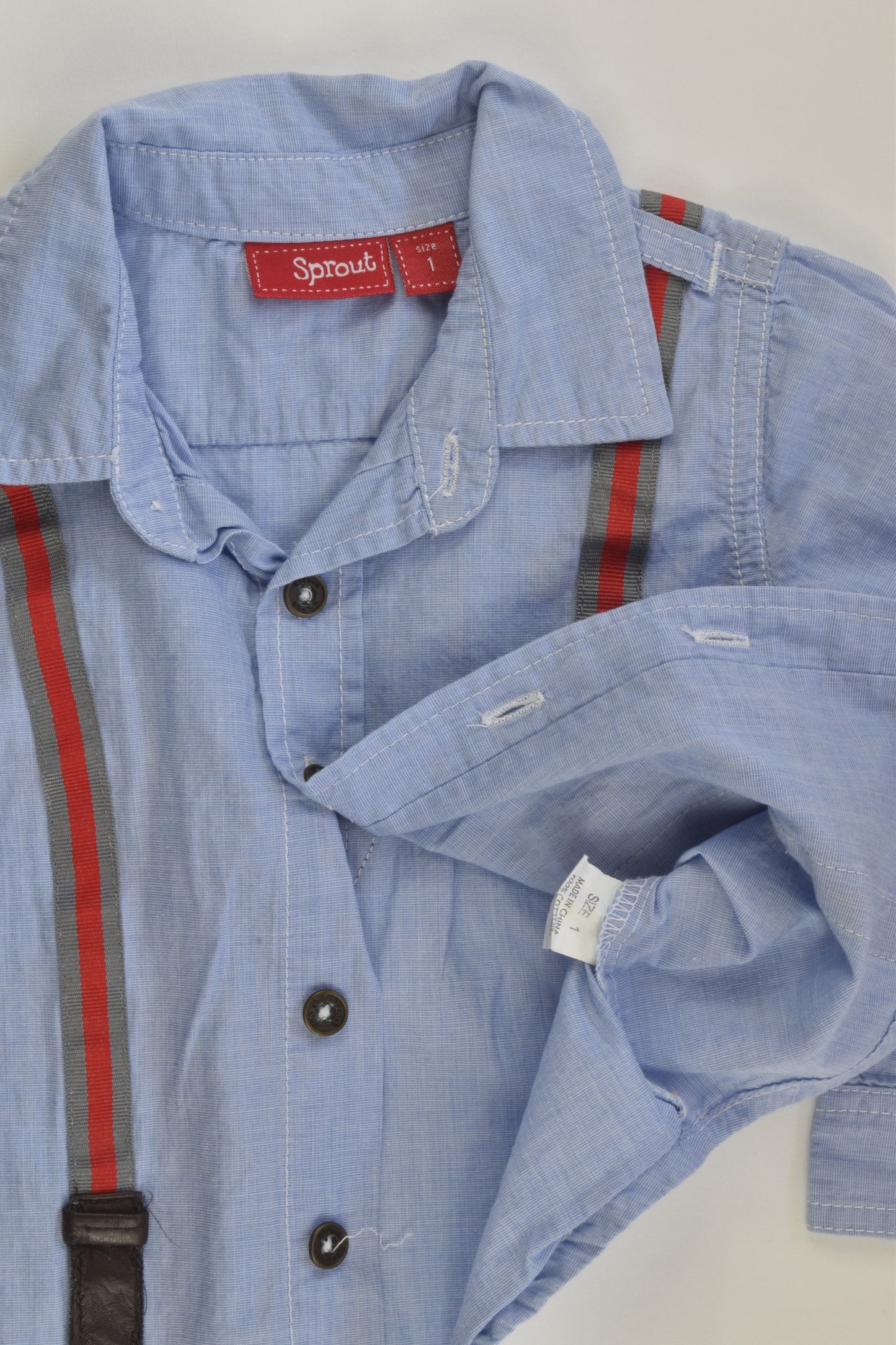 Sprout Size 1 Suspender Shirt