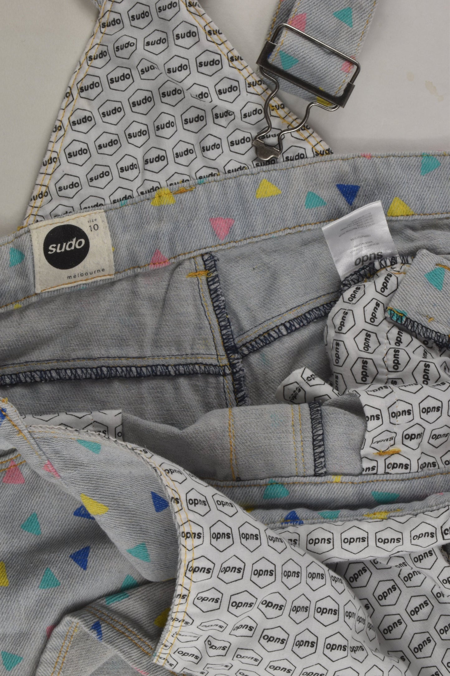 Sudo Size 10 Short Denim Overalls