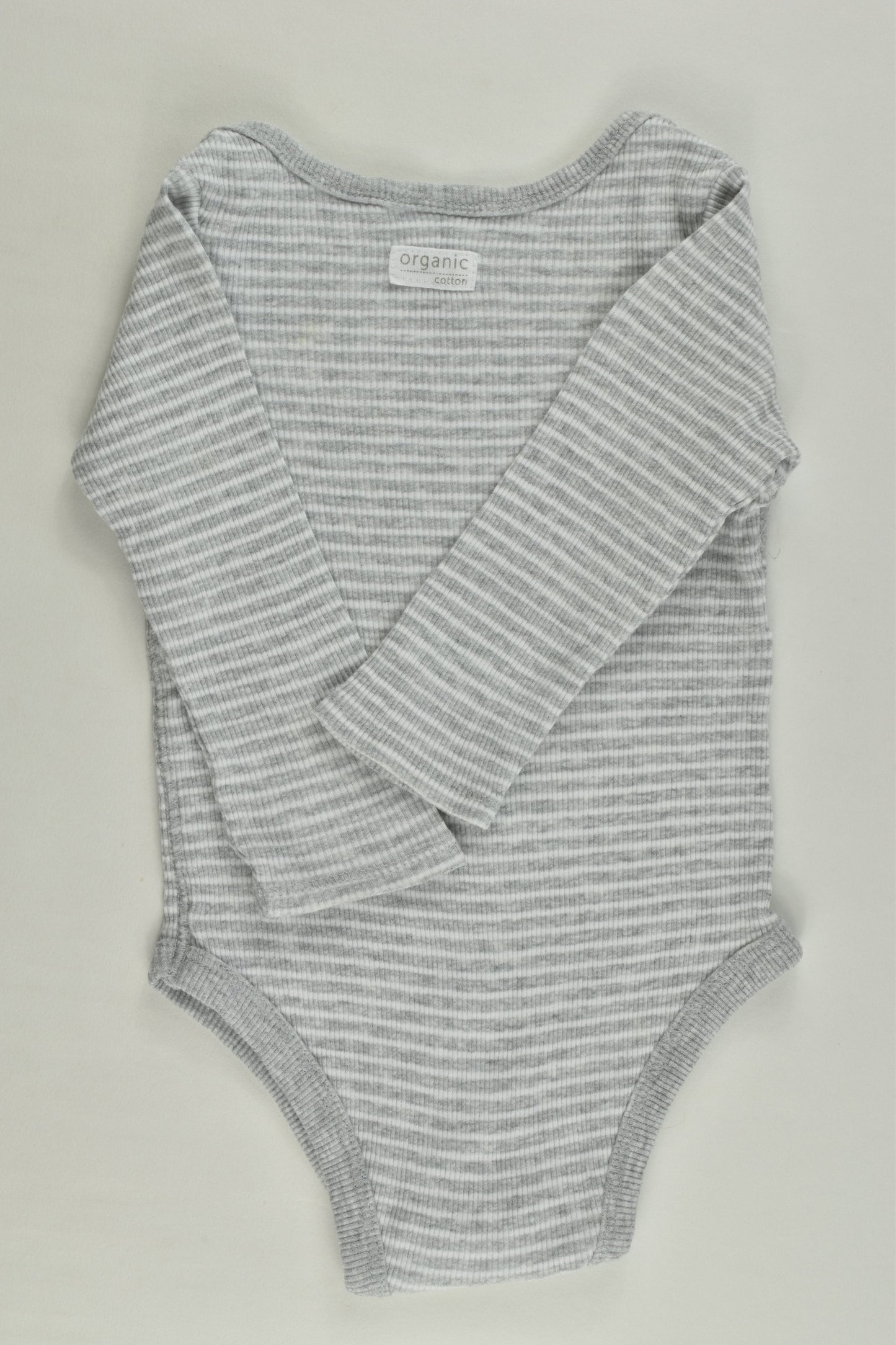 Target Size 00 Ribbed Striped Organic Bodysuit