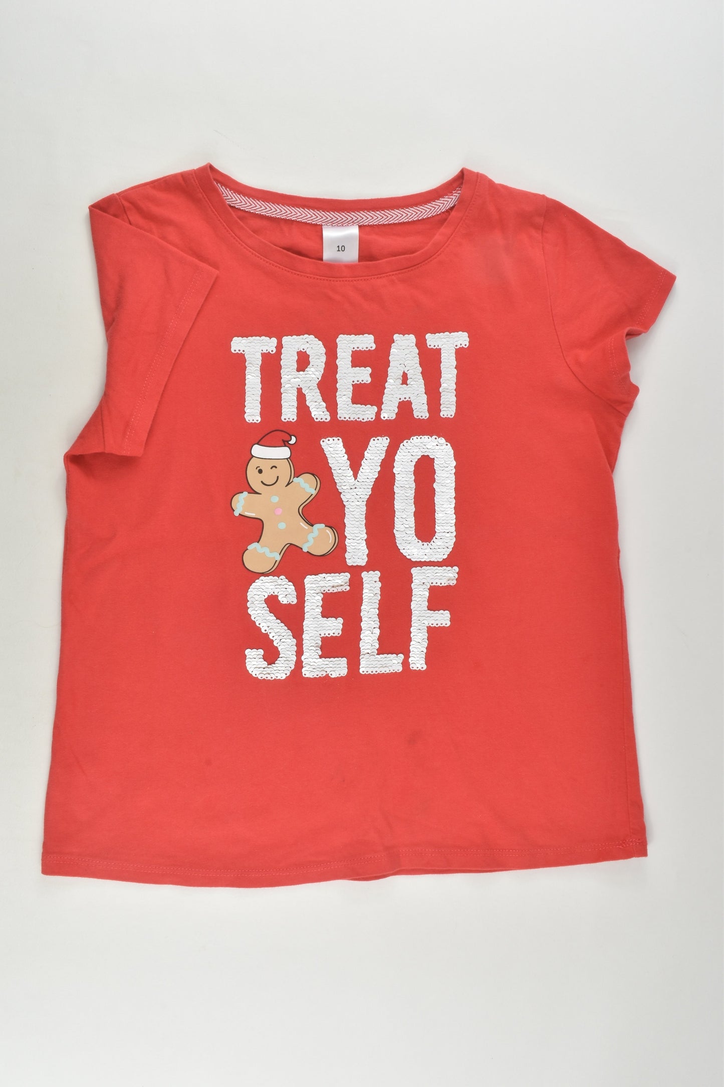 Target Size 10 'Treat Yo Self' Reversible Sequins T-shirt
