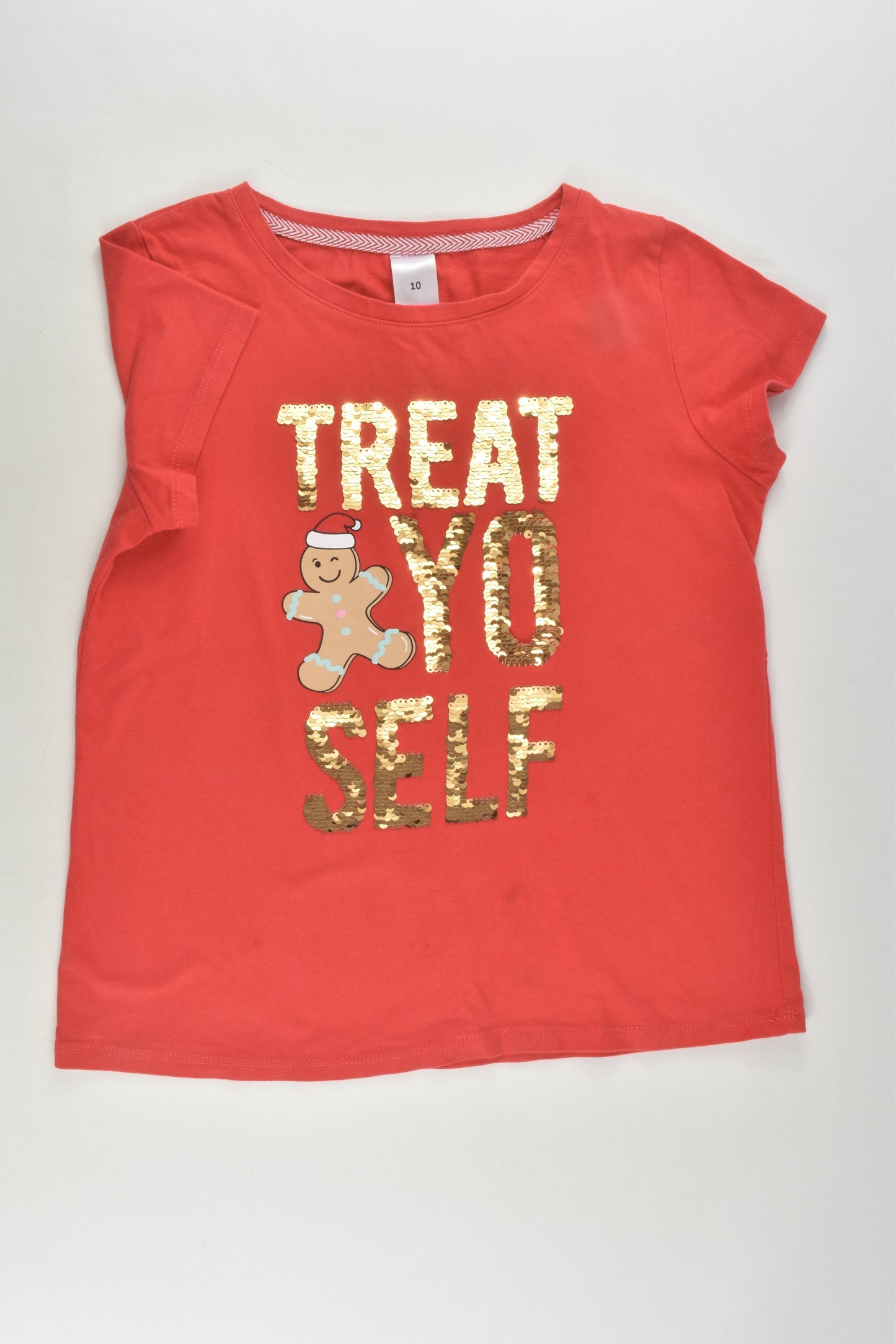 Target Size 10 'Treat Yo Self' Reversible Sequins T-shirt