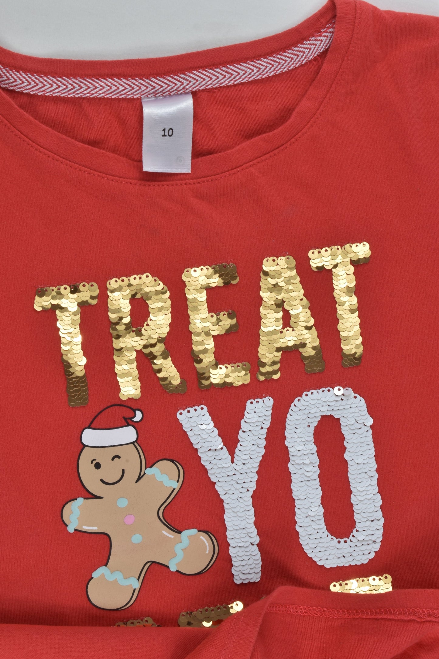 Target Size 10 'Treat Yo Self' Reversible Sequins T-shirt