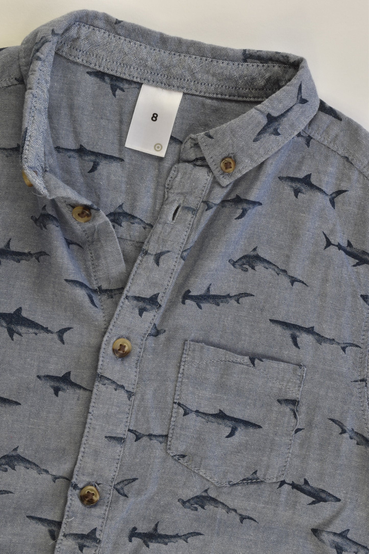 Target Size 8 Sharks Collared Shirt