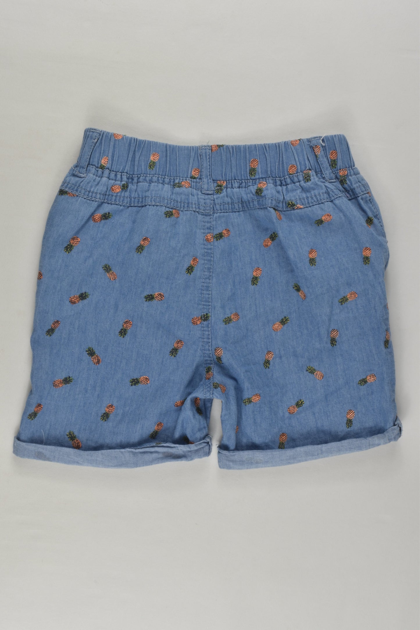 Teeny Weeny Size 2 Lightweight Pineapples Denim Shorts
