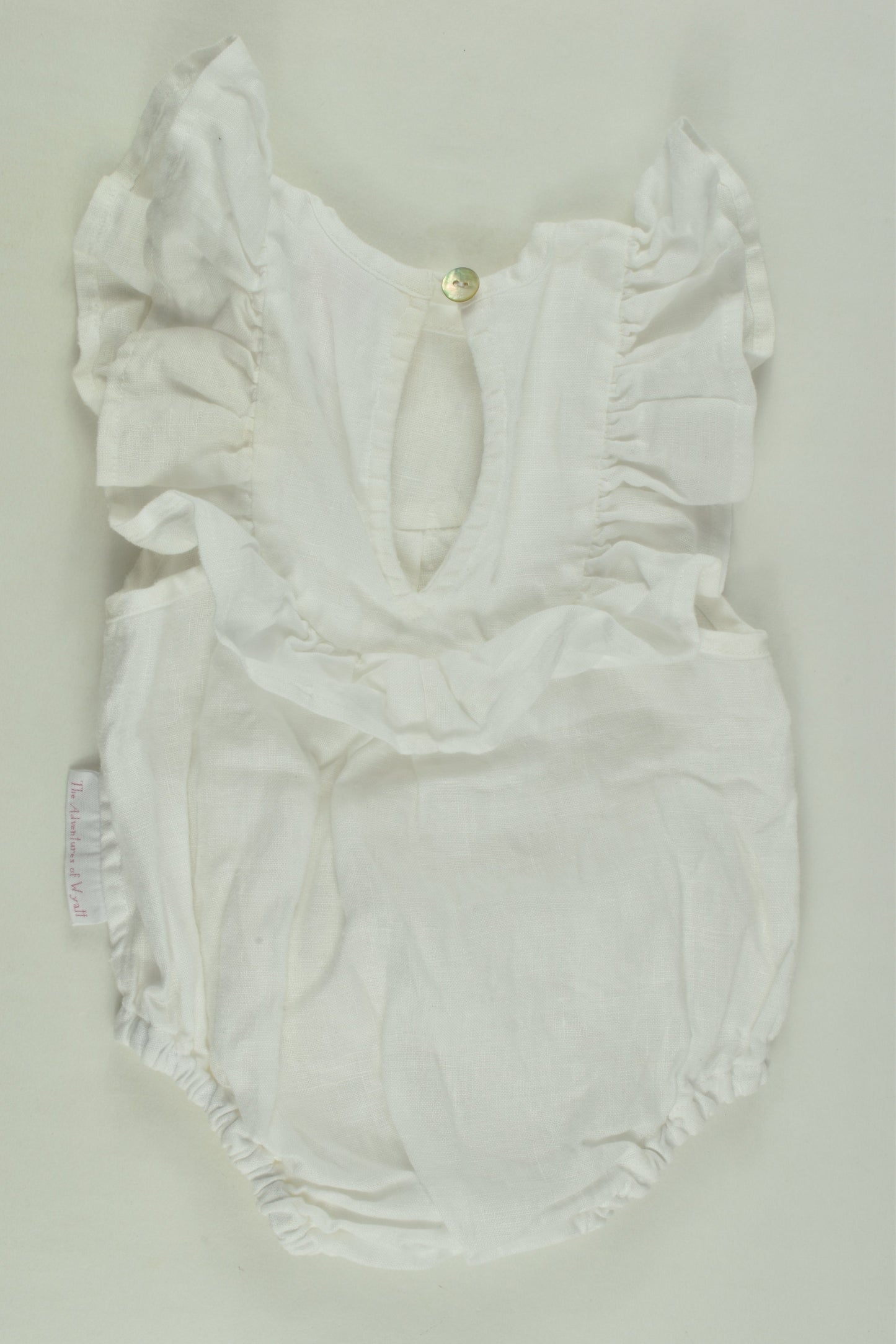 The Adventures of Wyatt Size 000 Linen Romper