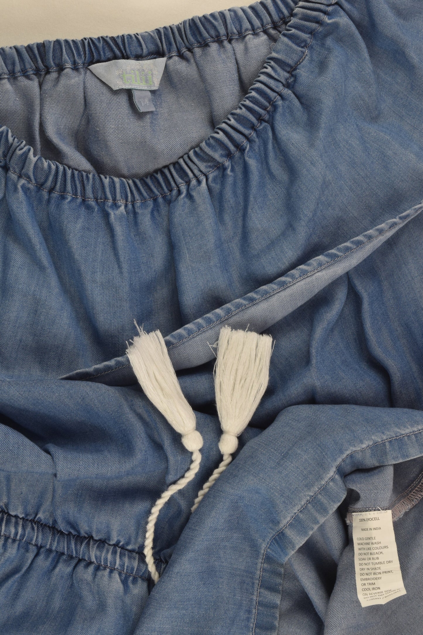 Tilii Size 14 Lightweight Denim Playsuit
