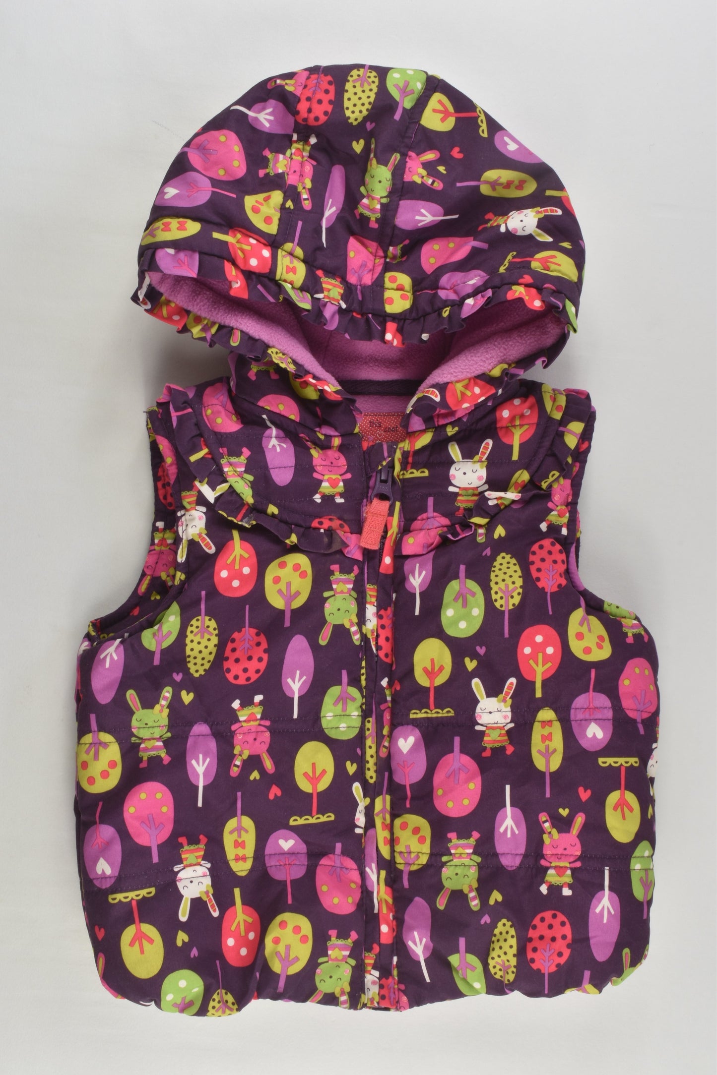 Tu Size 0 (74-80 cm) Rabbit in the Forest Puffer Vest