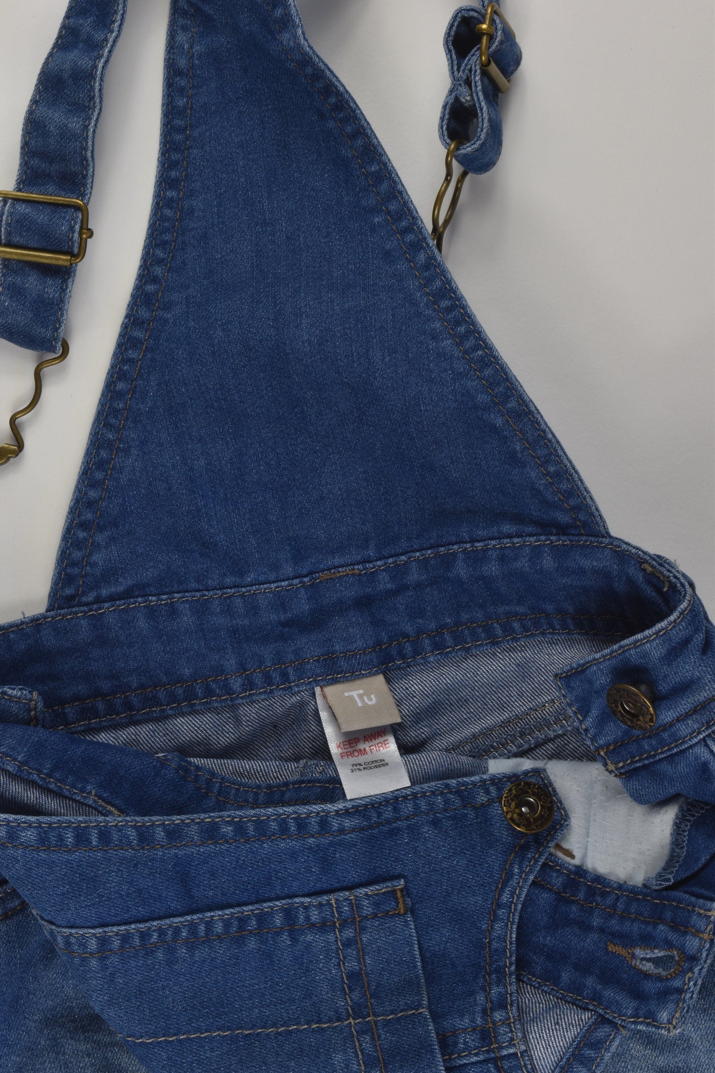 Tu Size 4 Denim Pinafore Dress