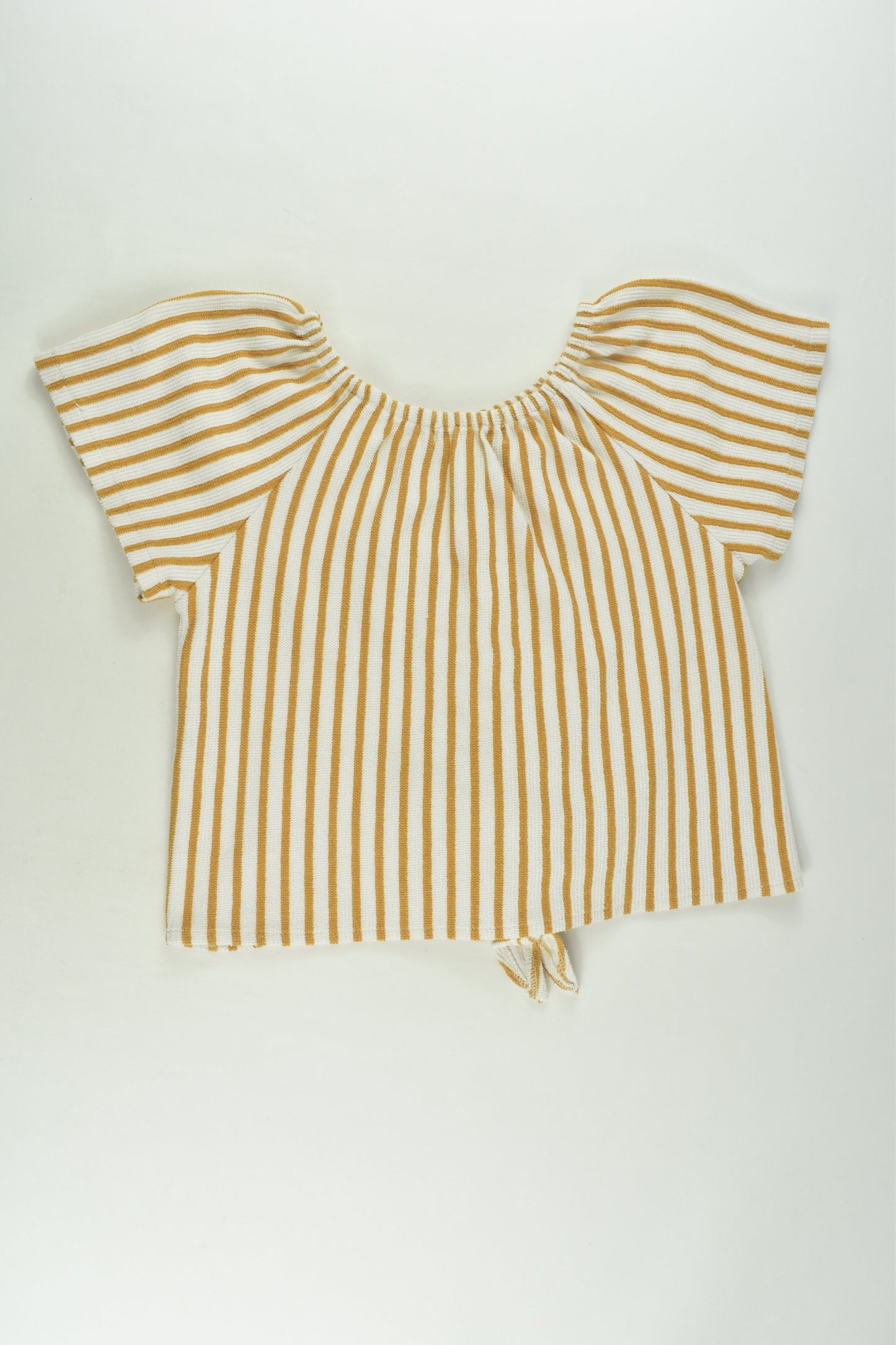 Zara Size 9 (134 cm) Striped Tie-front Blouse