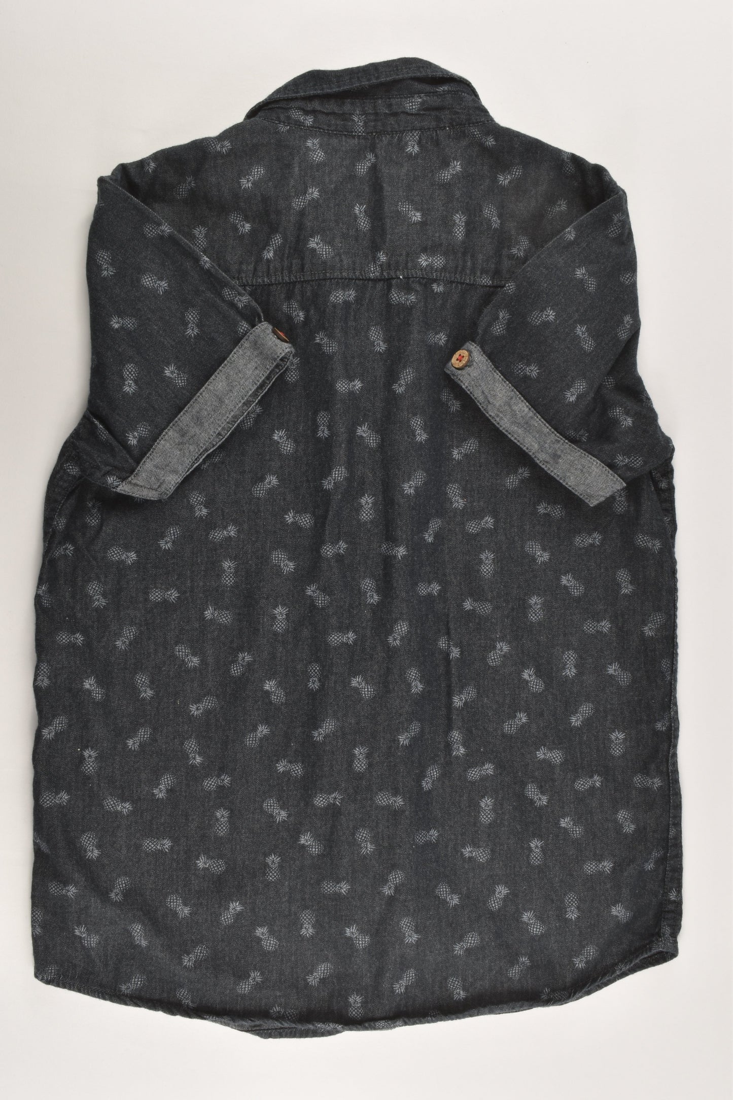 Allen Solly Junior Size 8 Pineapples Lightweight Denim Shirt