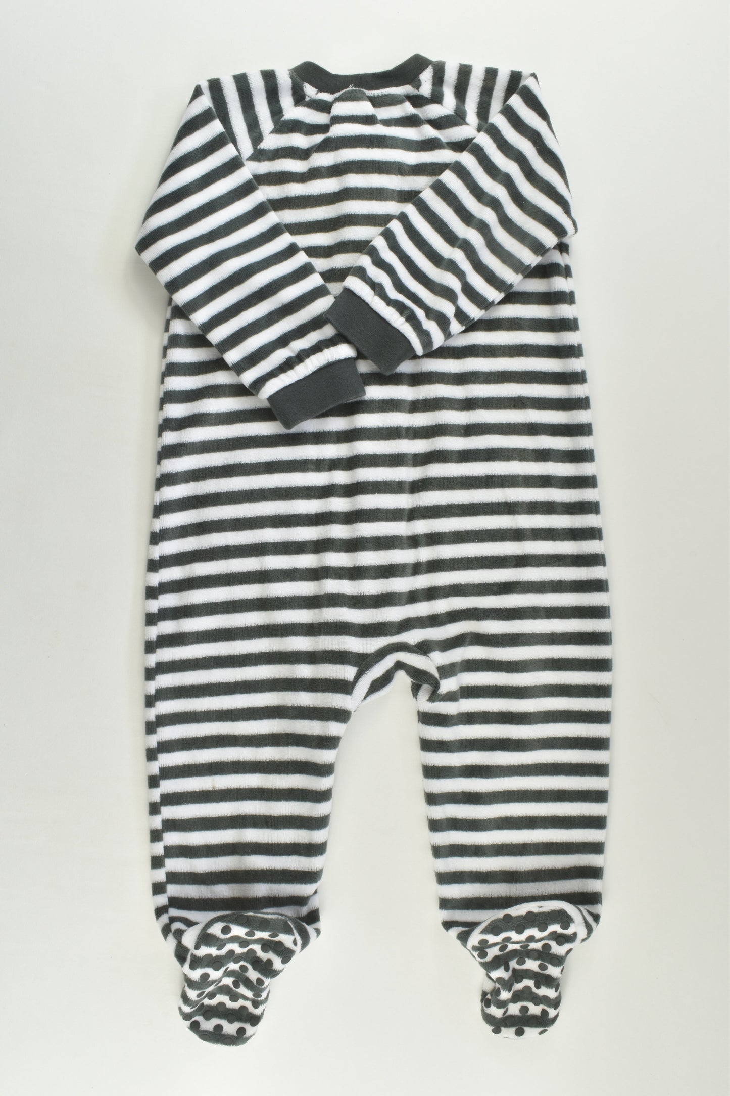 Anko Size 0 Footed Teddy Bear Pockets Velour Romper