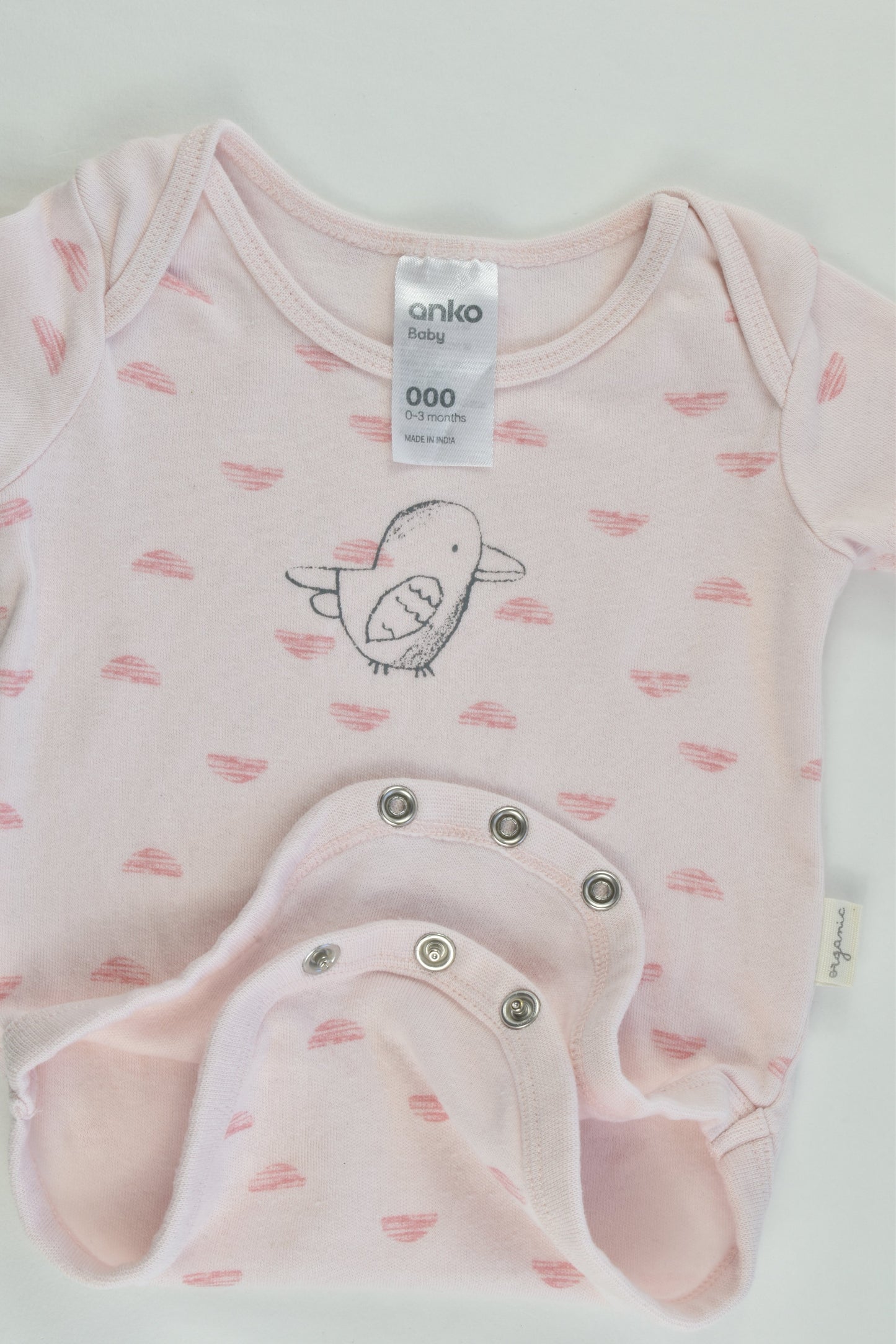Anko Size 000 Bird Organic Bodysuit