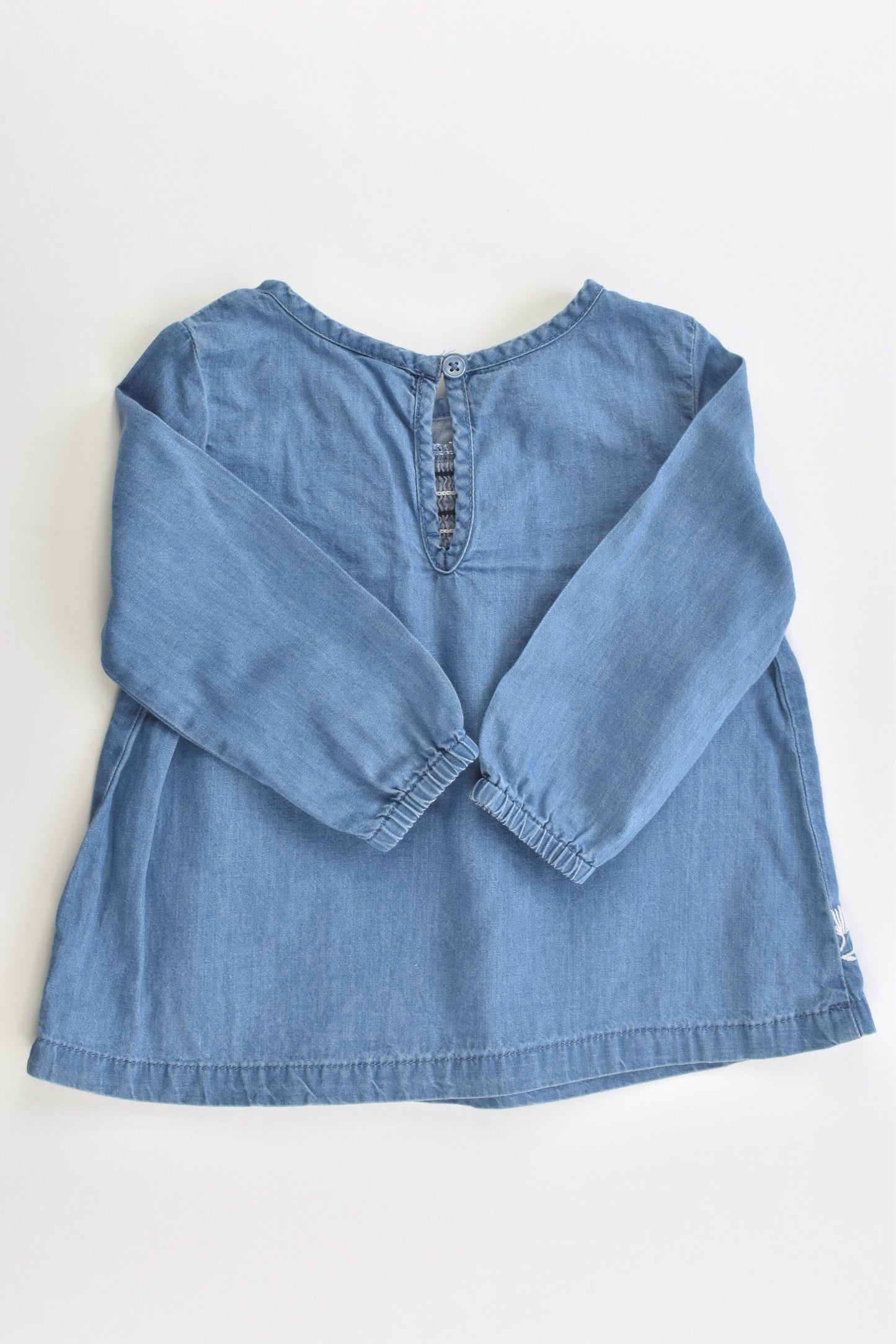 Anko Size 1 Soft Denim Blouse with Embroidery