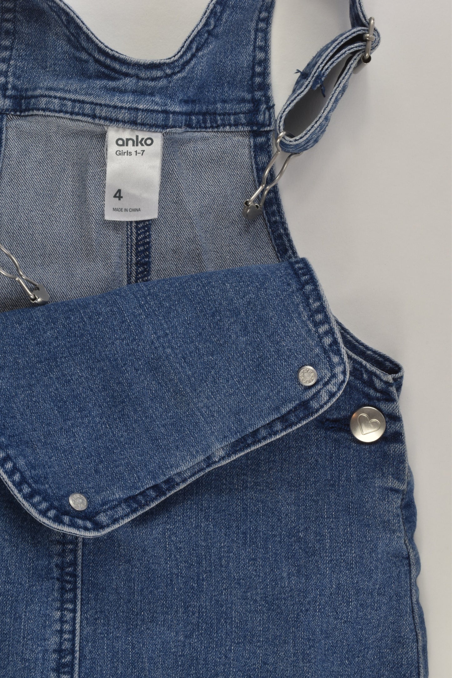 Anko Size 4 Stretchy Denim Pinafore Dress