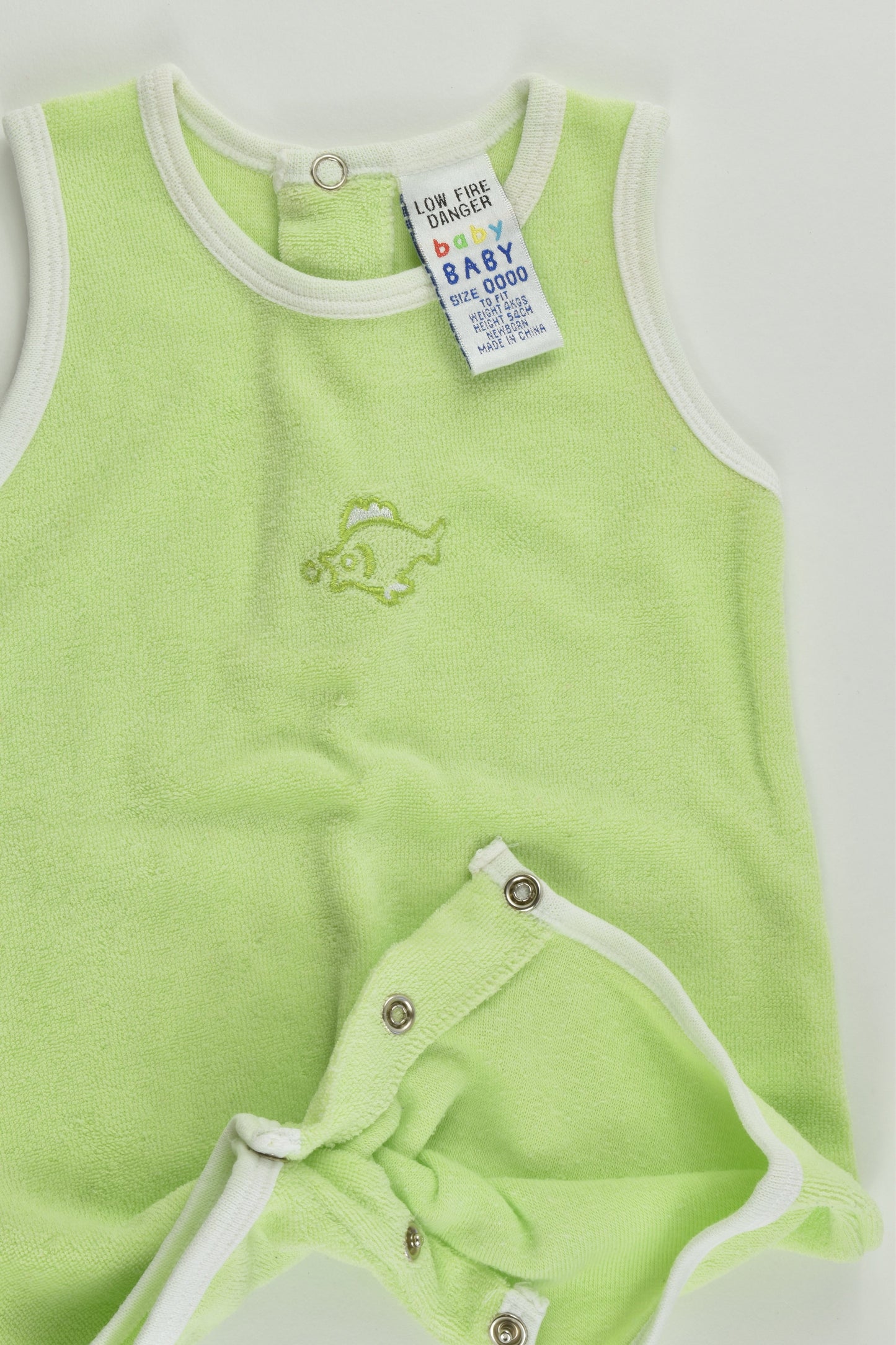 Baby Baby Size 0000 (Newborn, 54 cm) Vintage (?) Fish Terry Playsuit