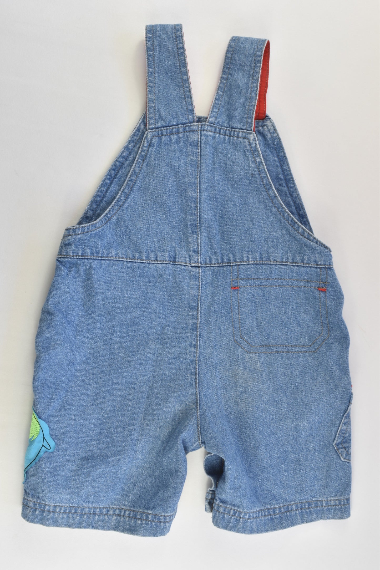 Baby Biz Size 0 (12 months) Hippo Short Denim Overalls
