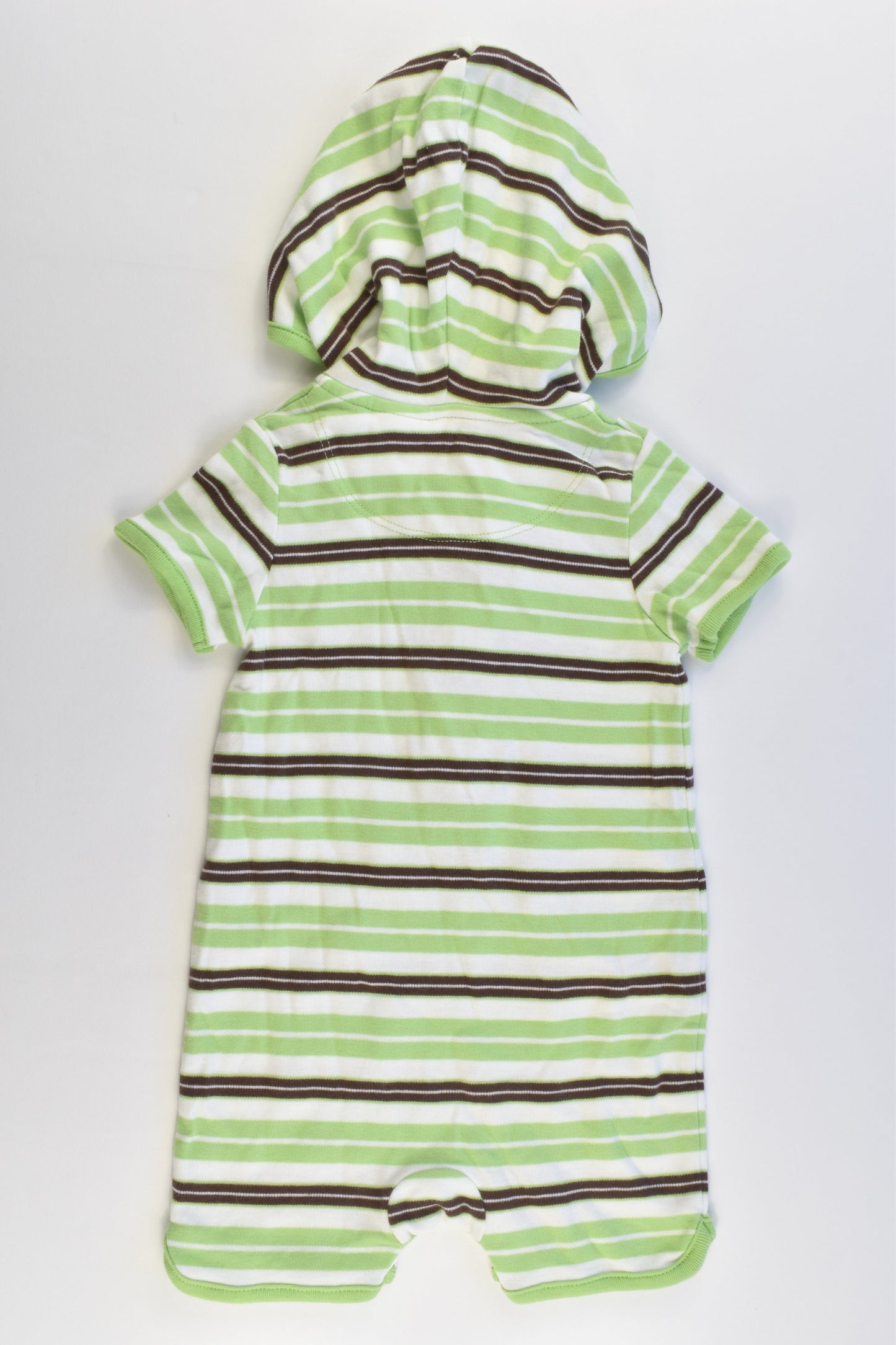 Baby Gap Size 00 (3-6 months) Striped Hooded Short Onesie
