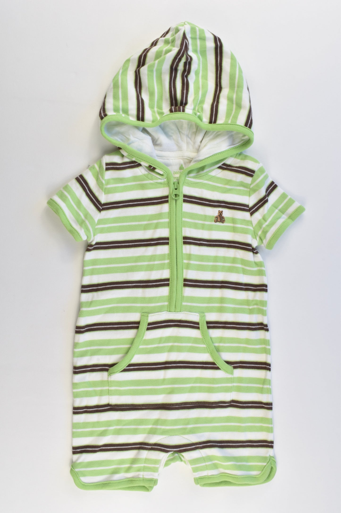 Baby Gap Size 00 (3-6 months) Striped Hooded Short Onesie