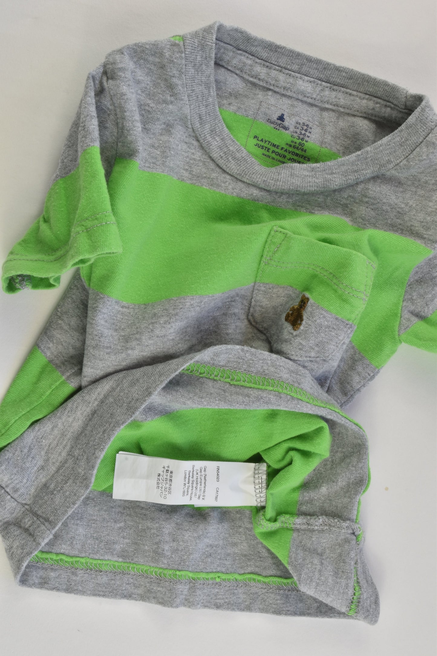 Baby Gap Size 00 (3-6 months) Striped T-shirt
