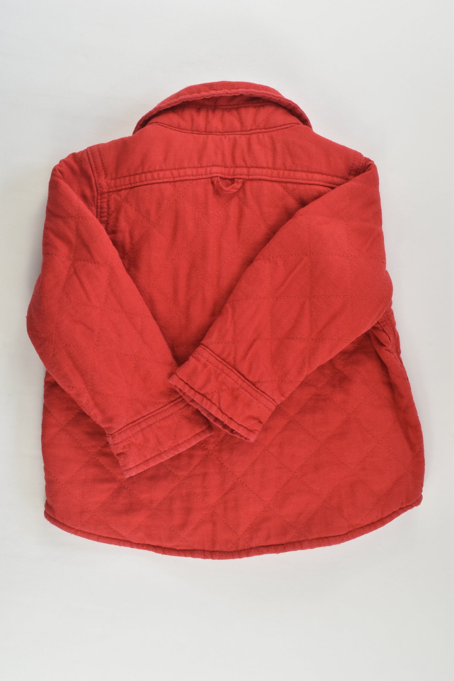 Baby Gap Size 1-2 (18-24 months, 90 cm) Red/Checked Lightly Padded Jumper