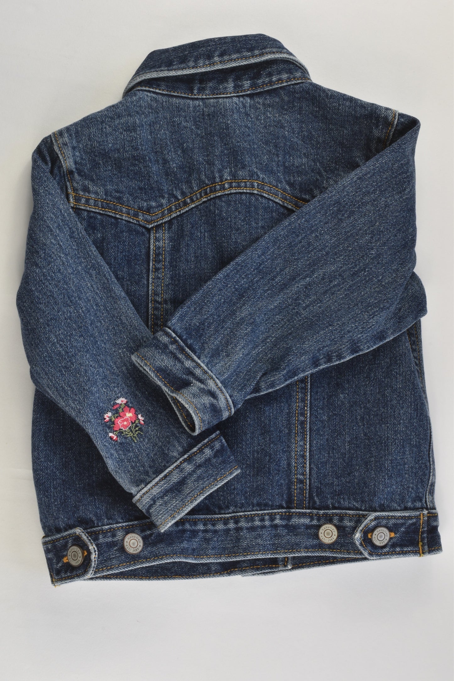 Baby Gap Size 1 Denim Jacket with Floral Embroidery