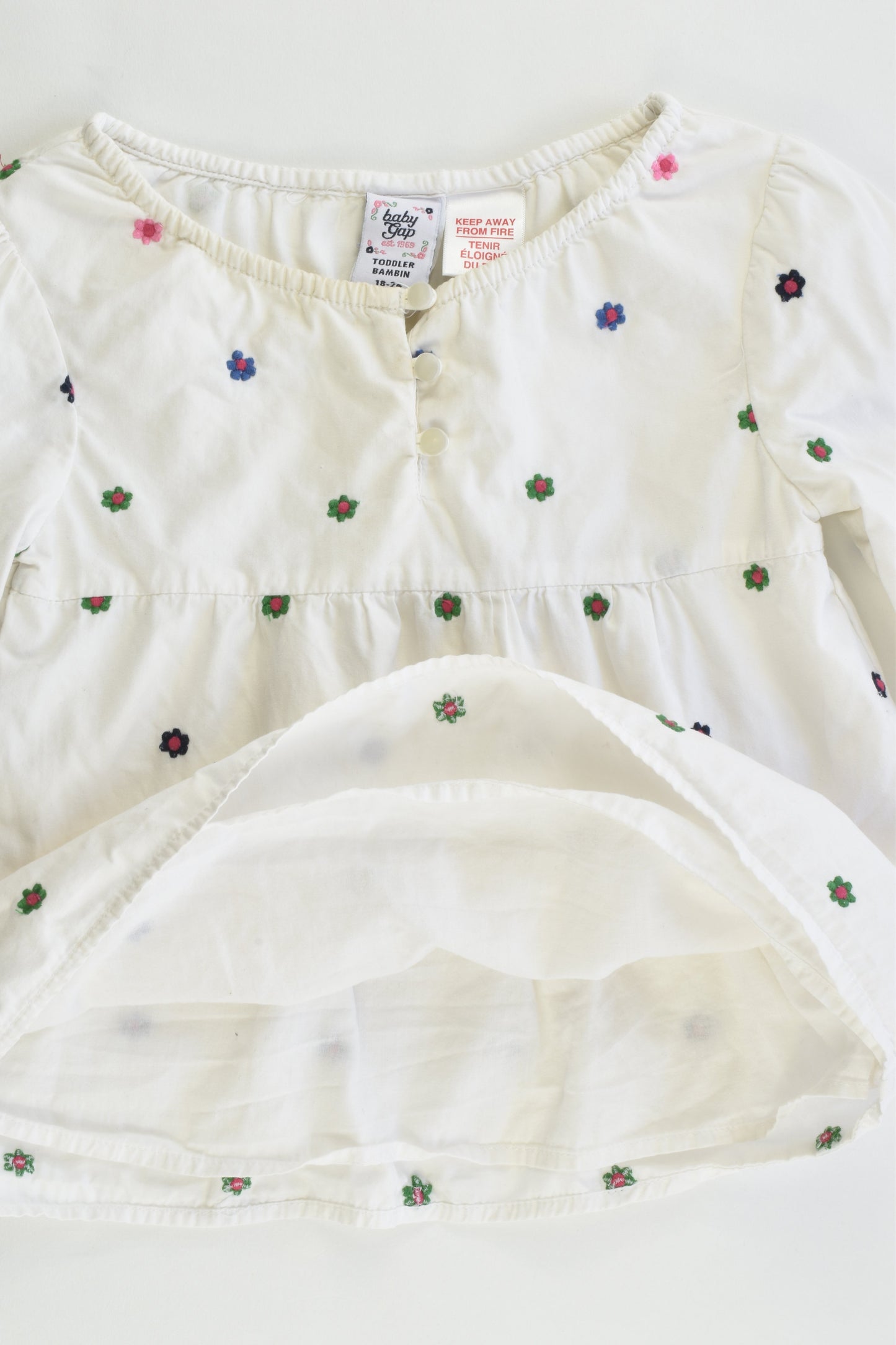Baby Gap Size 18-24 months Lined Floral Shirt