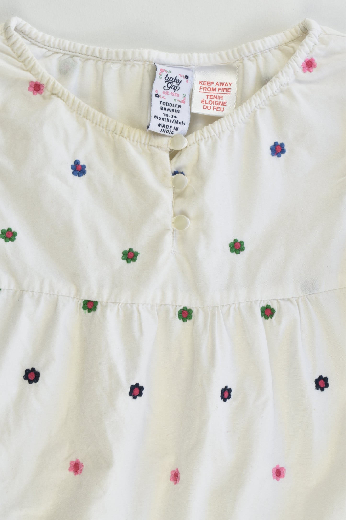 Baby Gap Size 18-24 months Lined Floral Shirt
