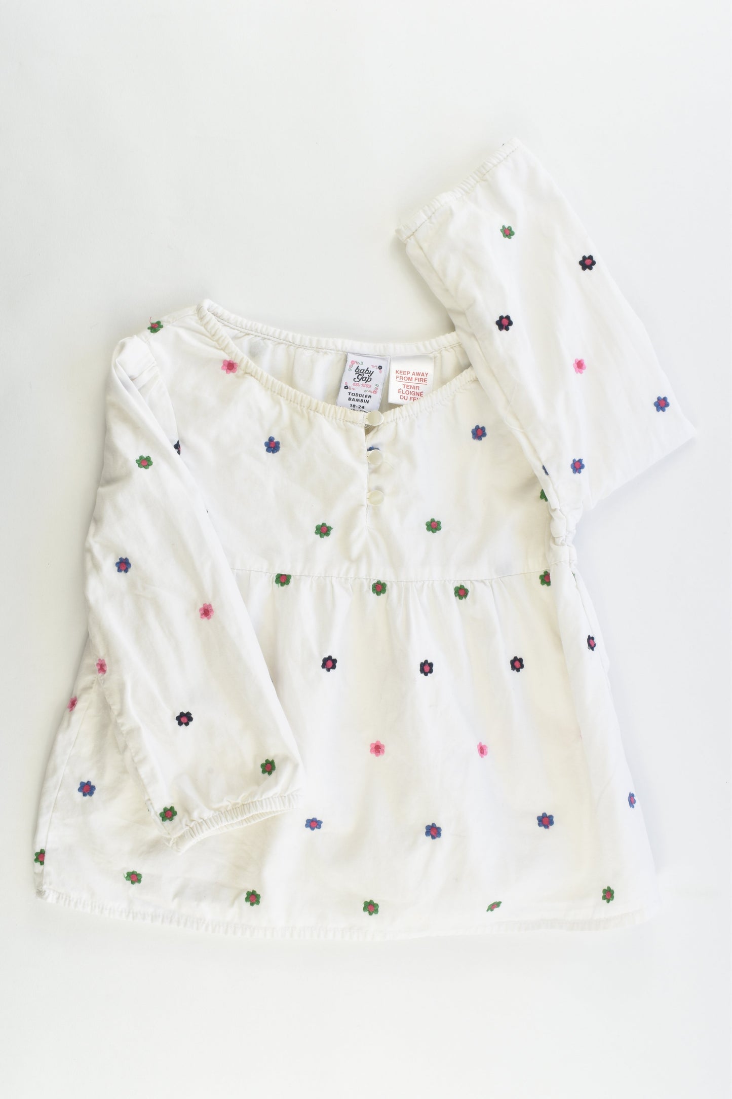 Baby Gap Size 18-24 months Lined Floral Shirt
