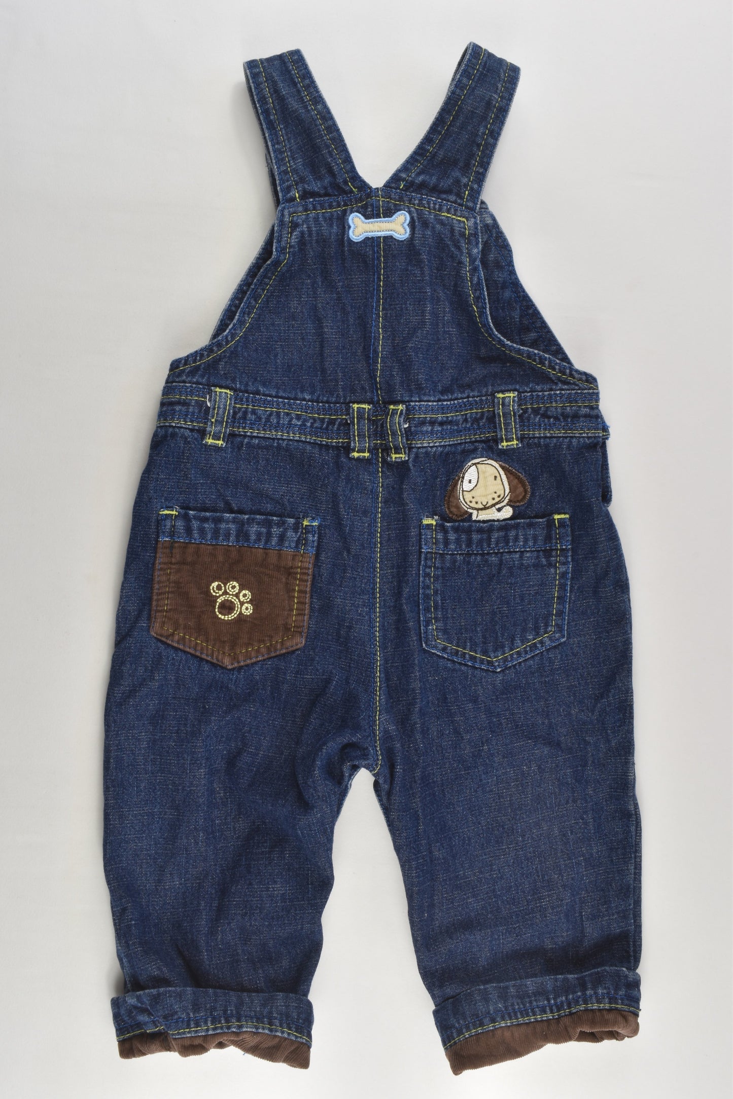 Baby JB Size 0 Dog Denim Overalls