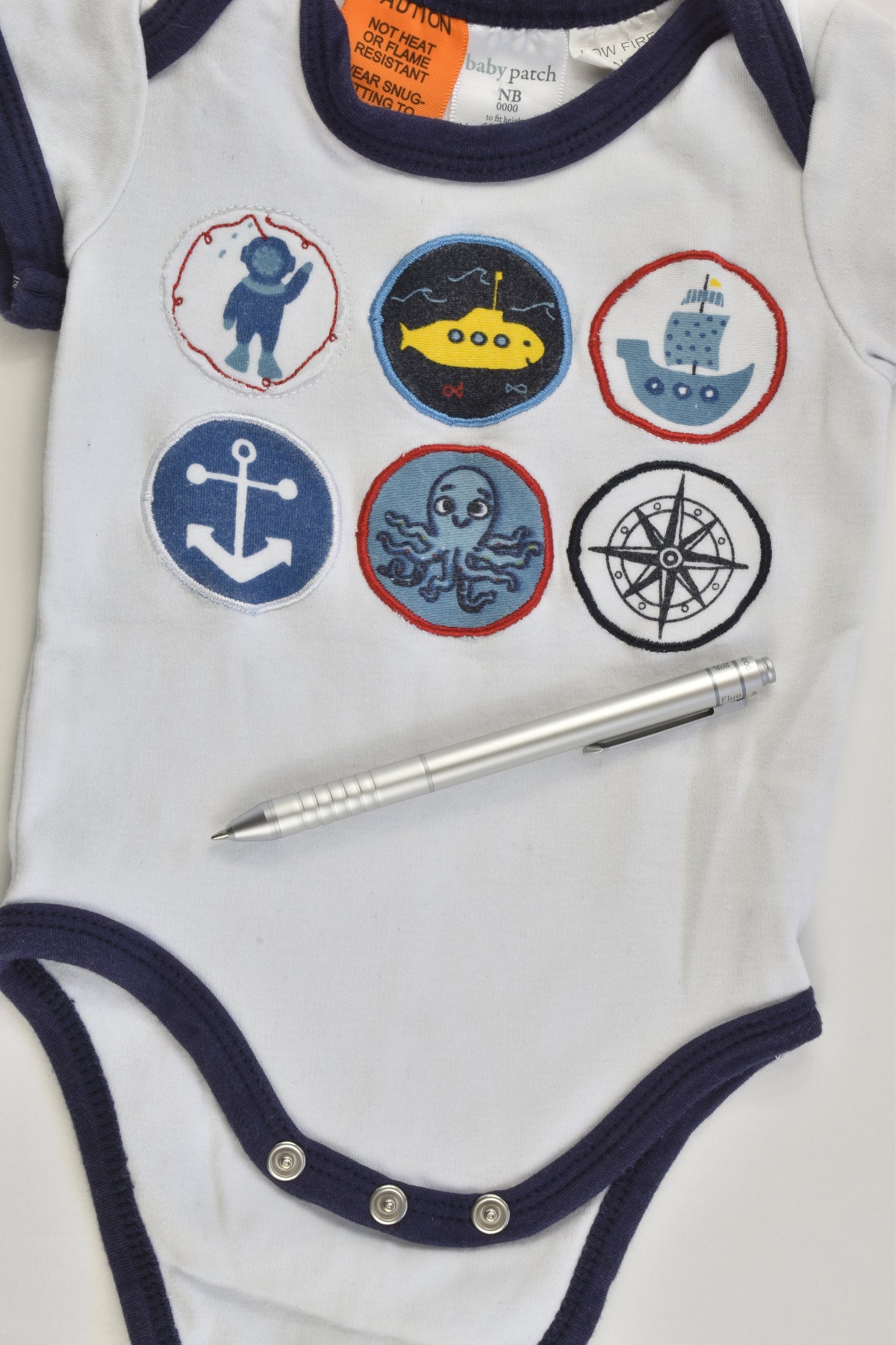 Baby Patch Size 0000 (Newborn) Nautical Bodysuit