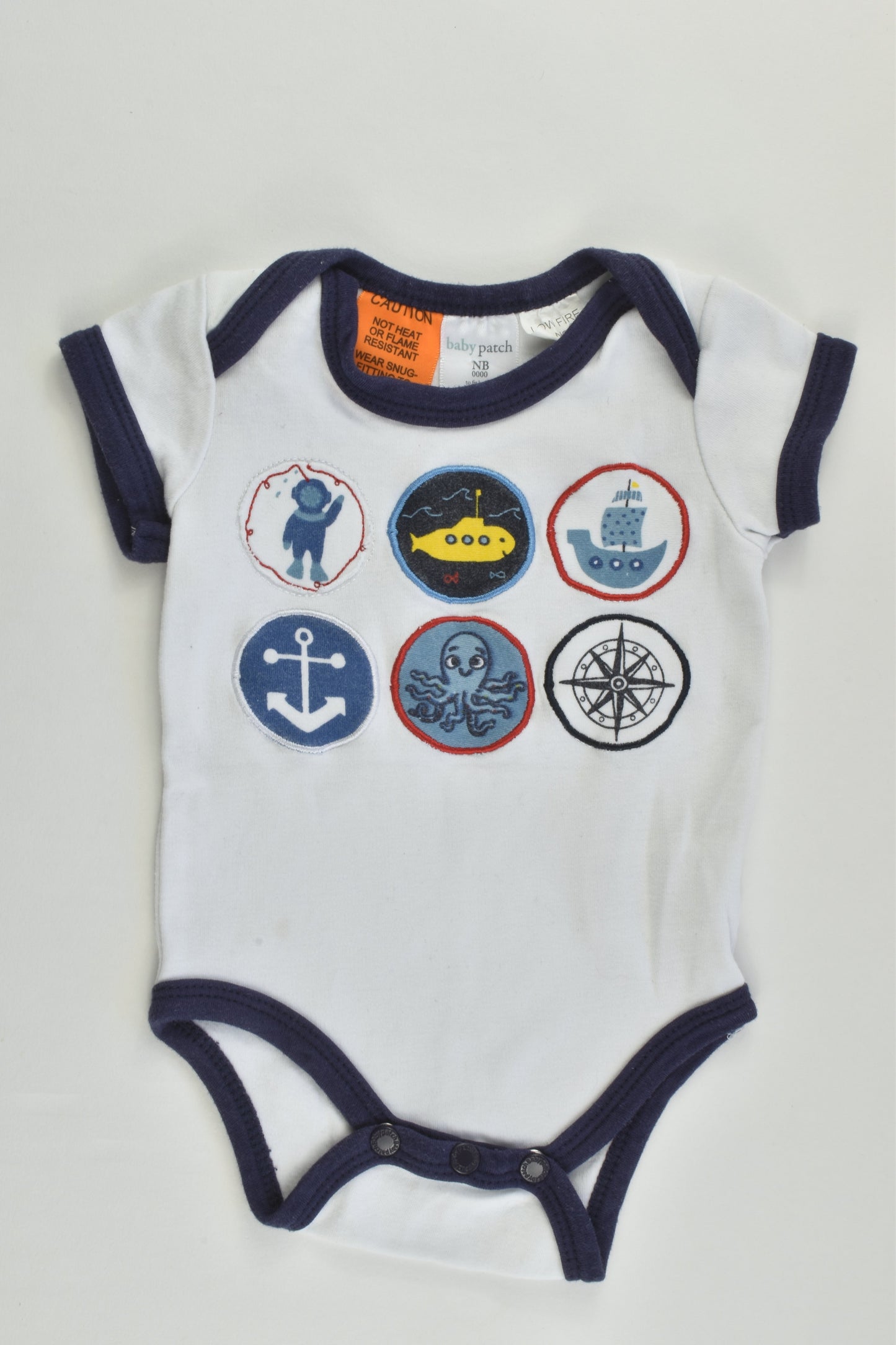 Baby Patch Size 0000 (Newborn) Nautical Bodysuit