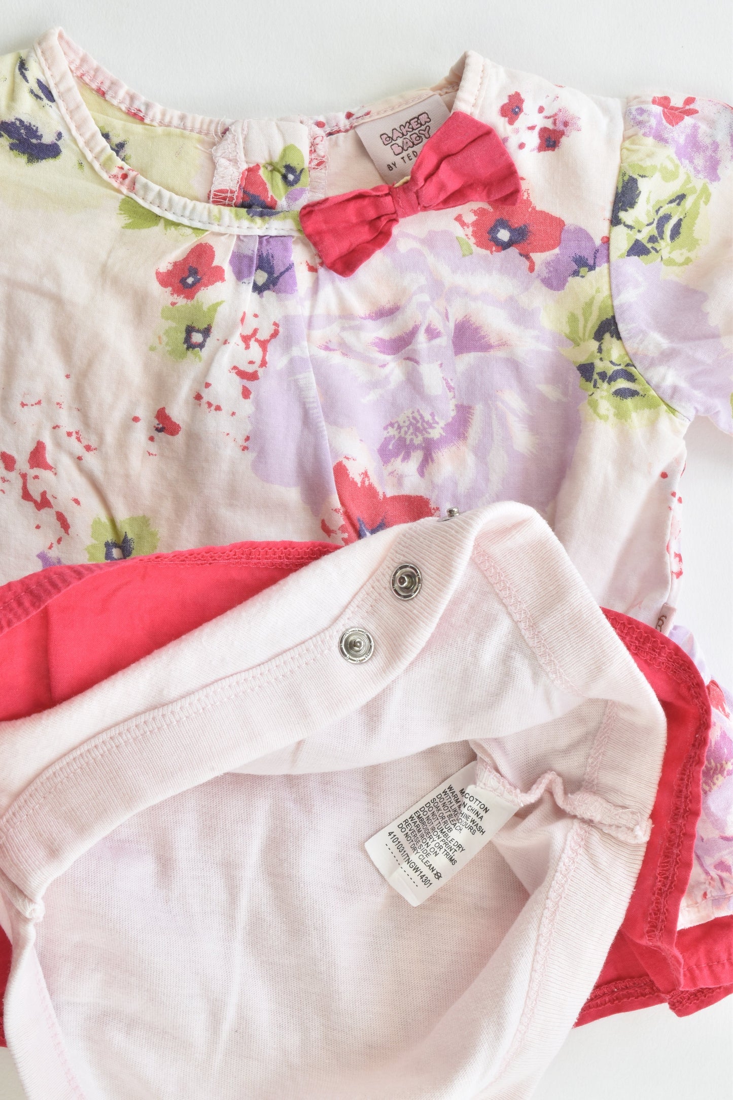 Baker Baby by Ted Baker Size 000 Floral Dress/Bodysuit