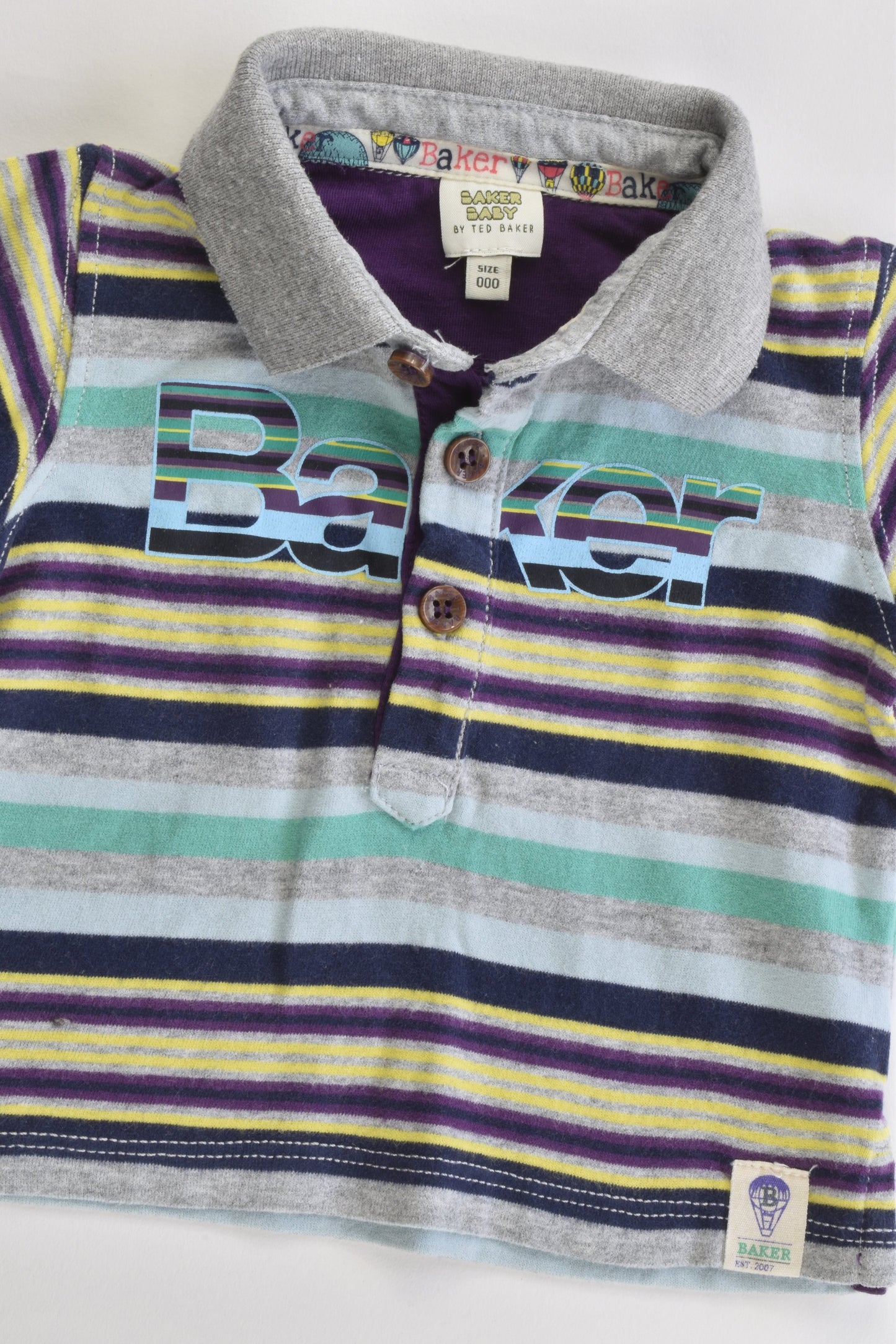 Baker Baby by Ted Baker Size 000 Striped Collared T-shirt