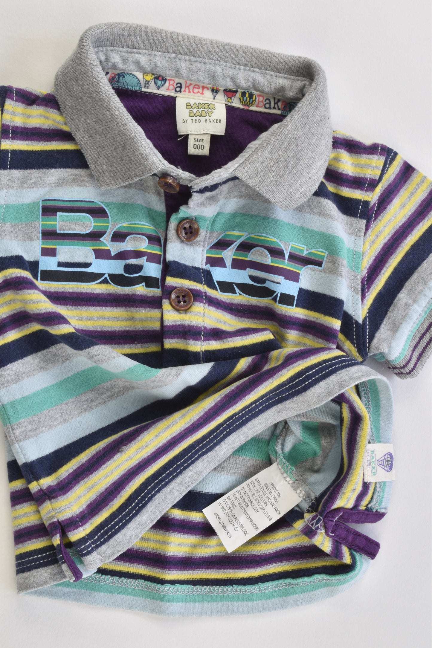 Baker Baby by Ted Baker Size 000 Striped Collared T-shirt
