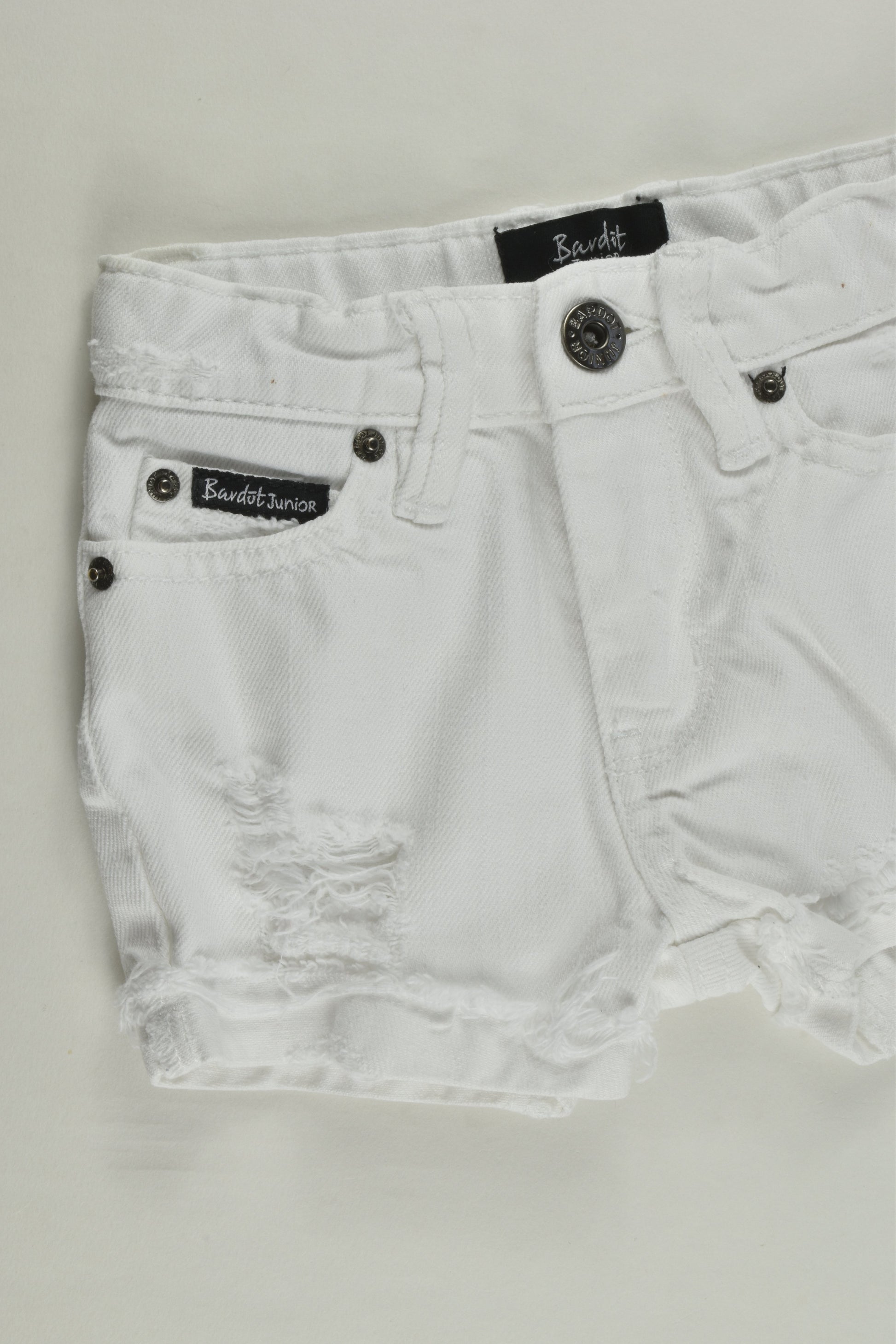 Bardot Junior Size 0 (74 cm) White Denim Shorts