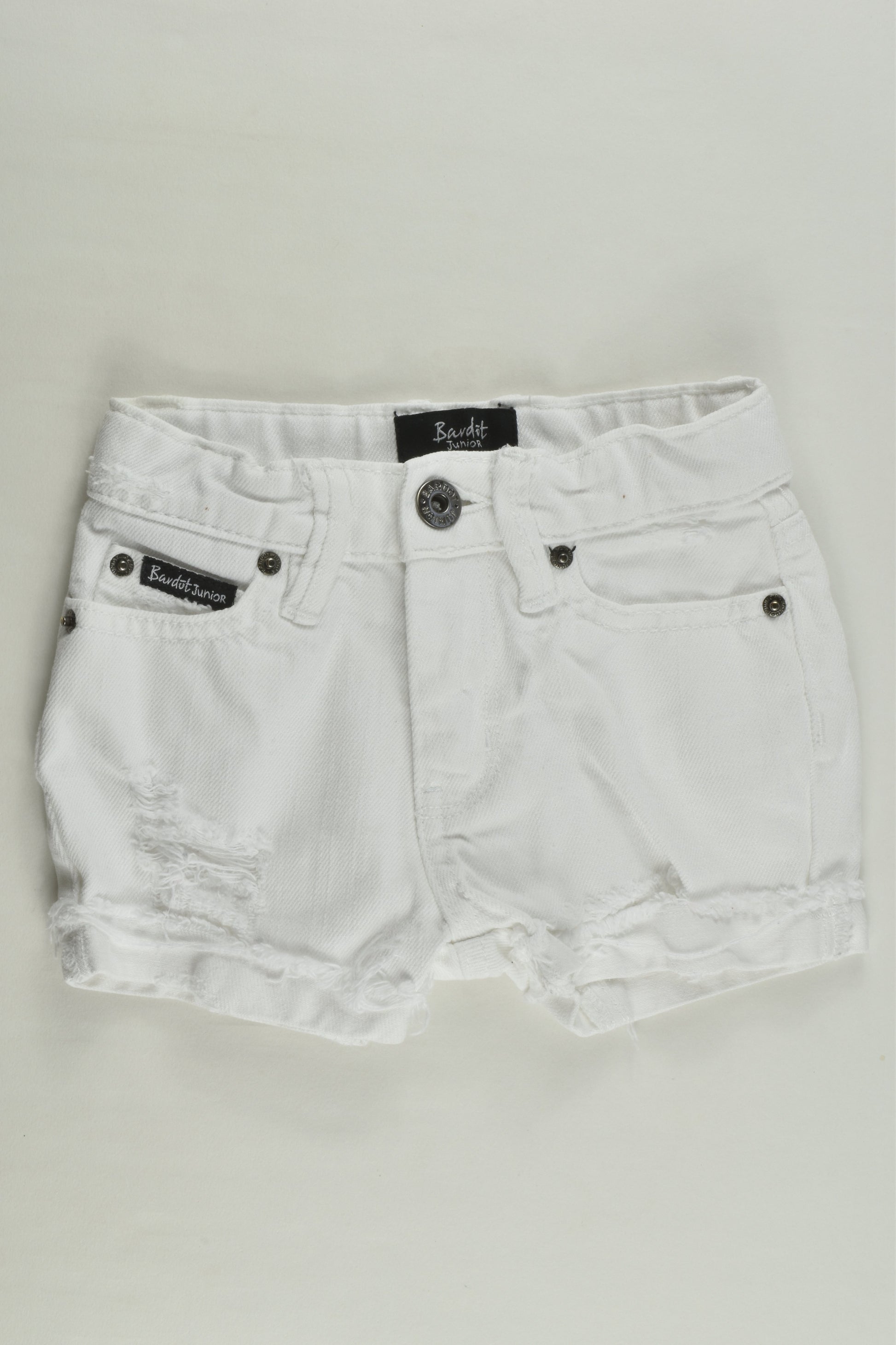 Bardot Junior Size 0 (74 cm) White Denim Shorts