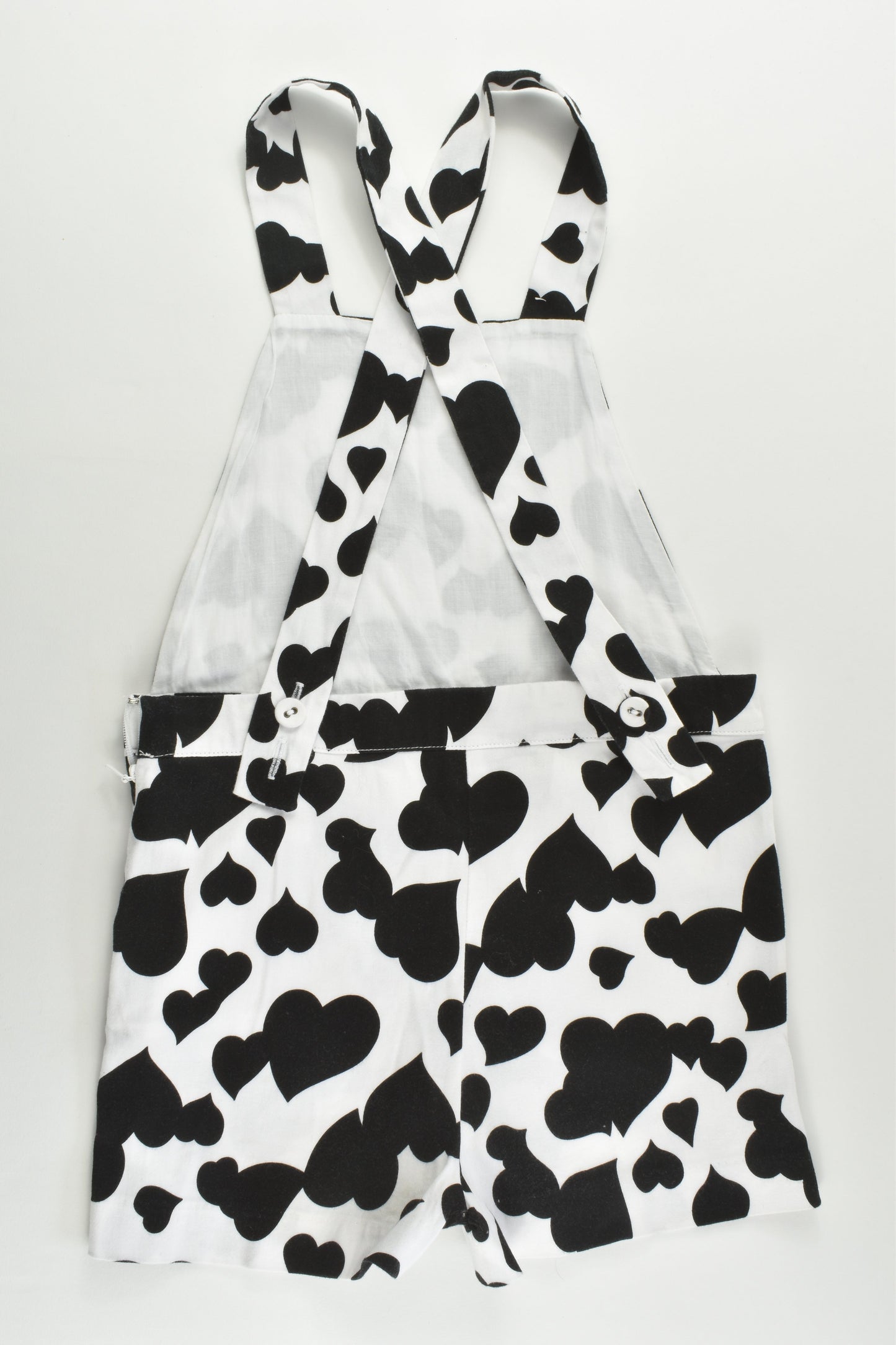 Bardot Junior Size 7 Love Hearts Short Overalls