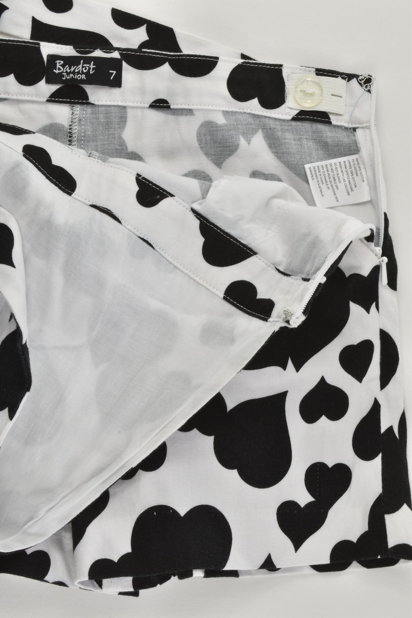 Bardot Junior Size 7 Love Hearts Short Overalls