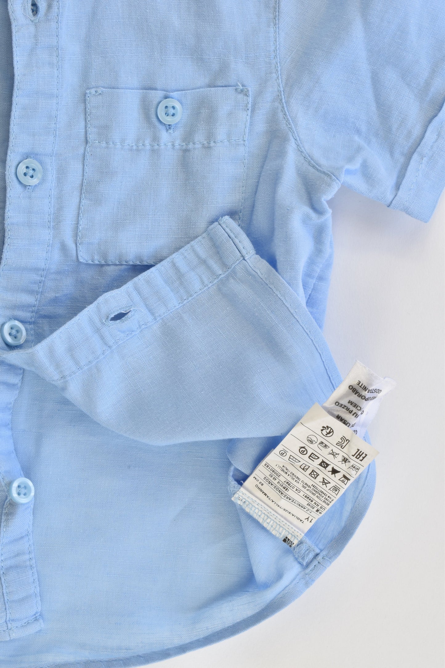 Benetton Size 1-2 (82 cm) Linen/Cotton Shirt