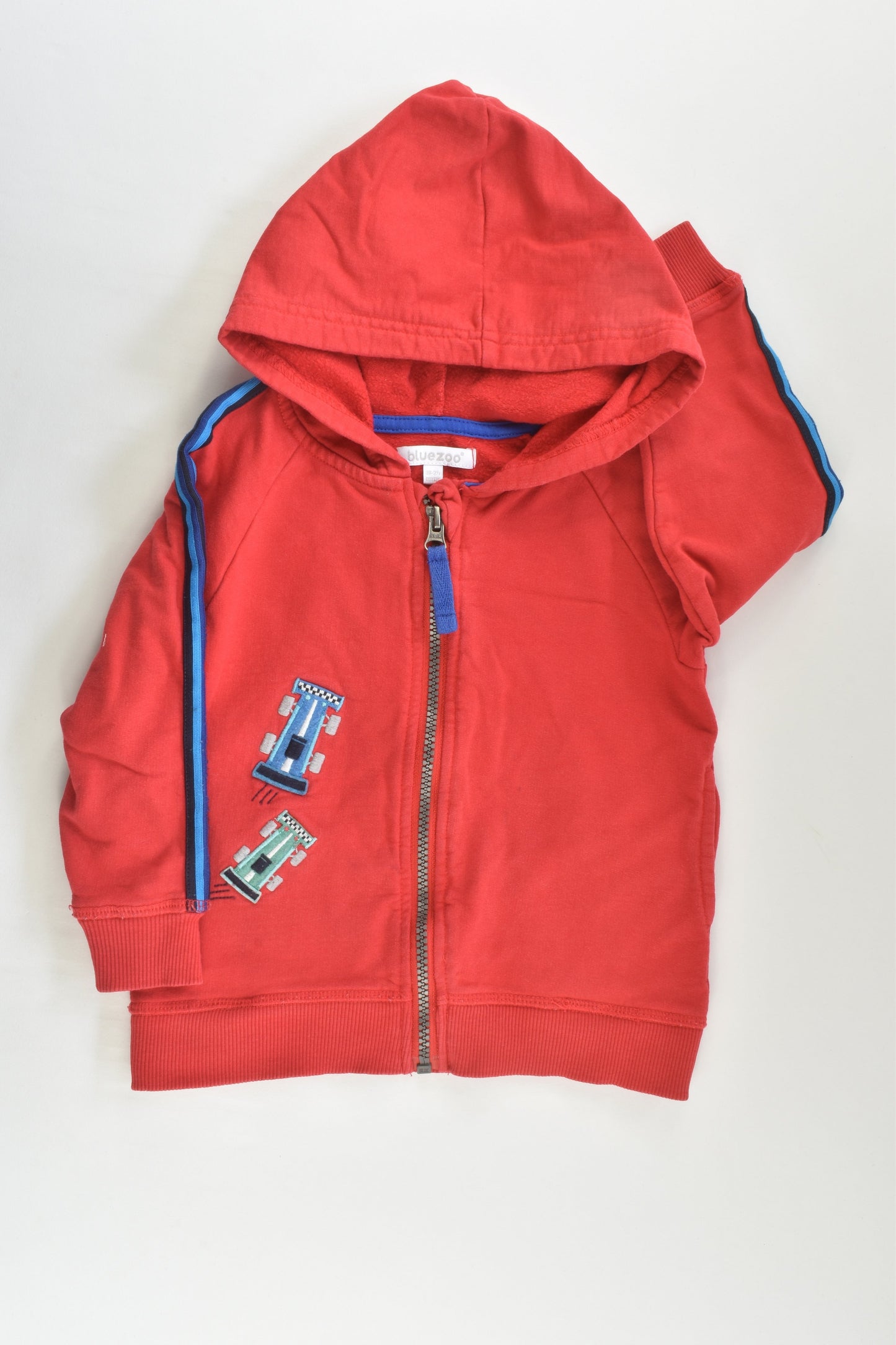 Bluezoo by Debenhams Size 2 (92 cm) Racing Cars Zip Hooded Jumper