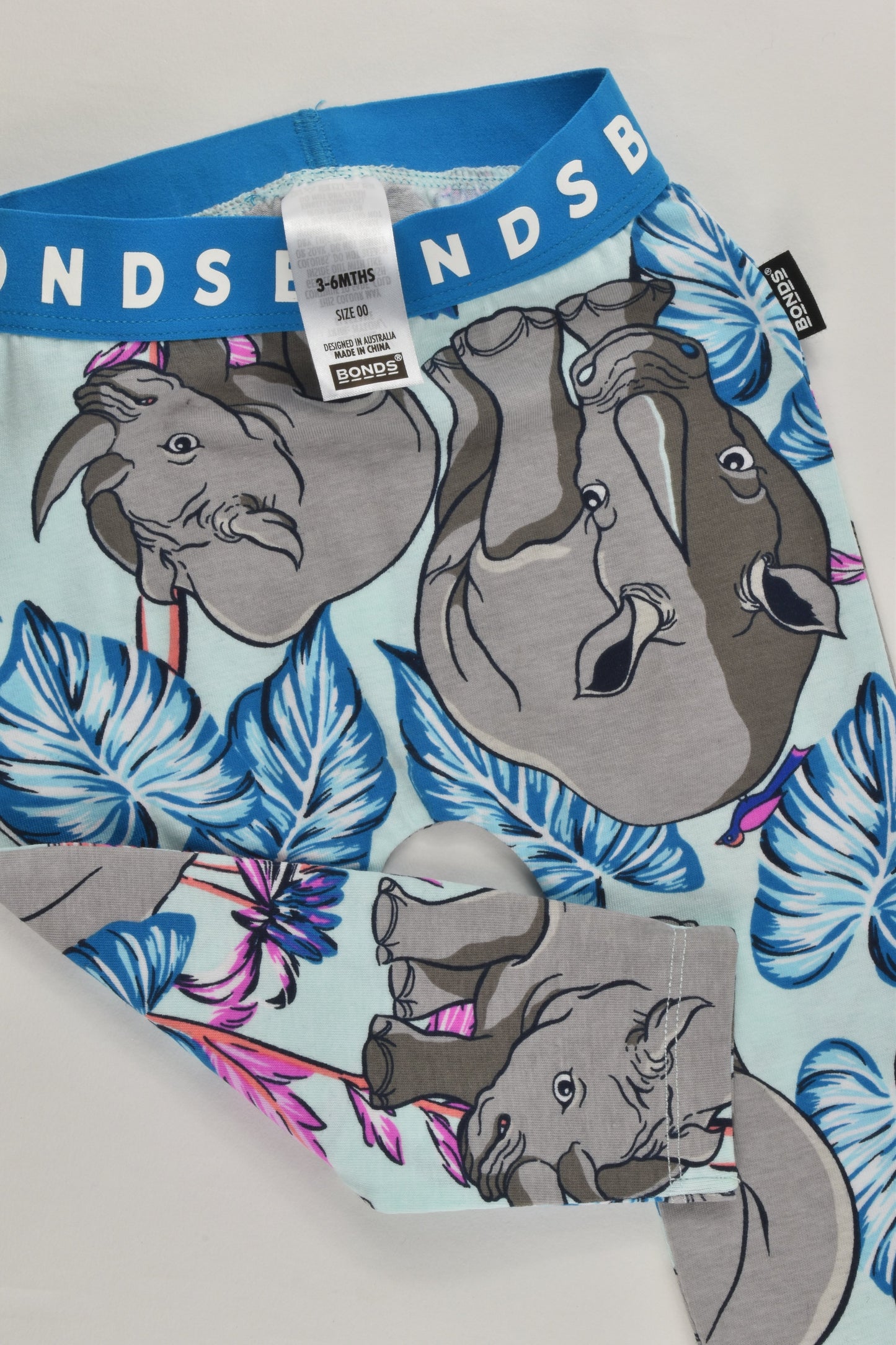 Bonds Size 00 (3-6 months) Rhinos Leggings
