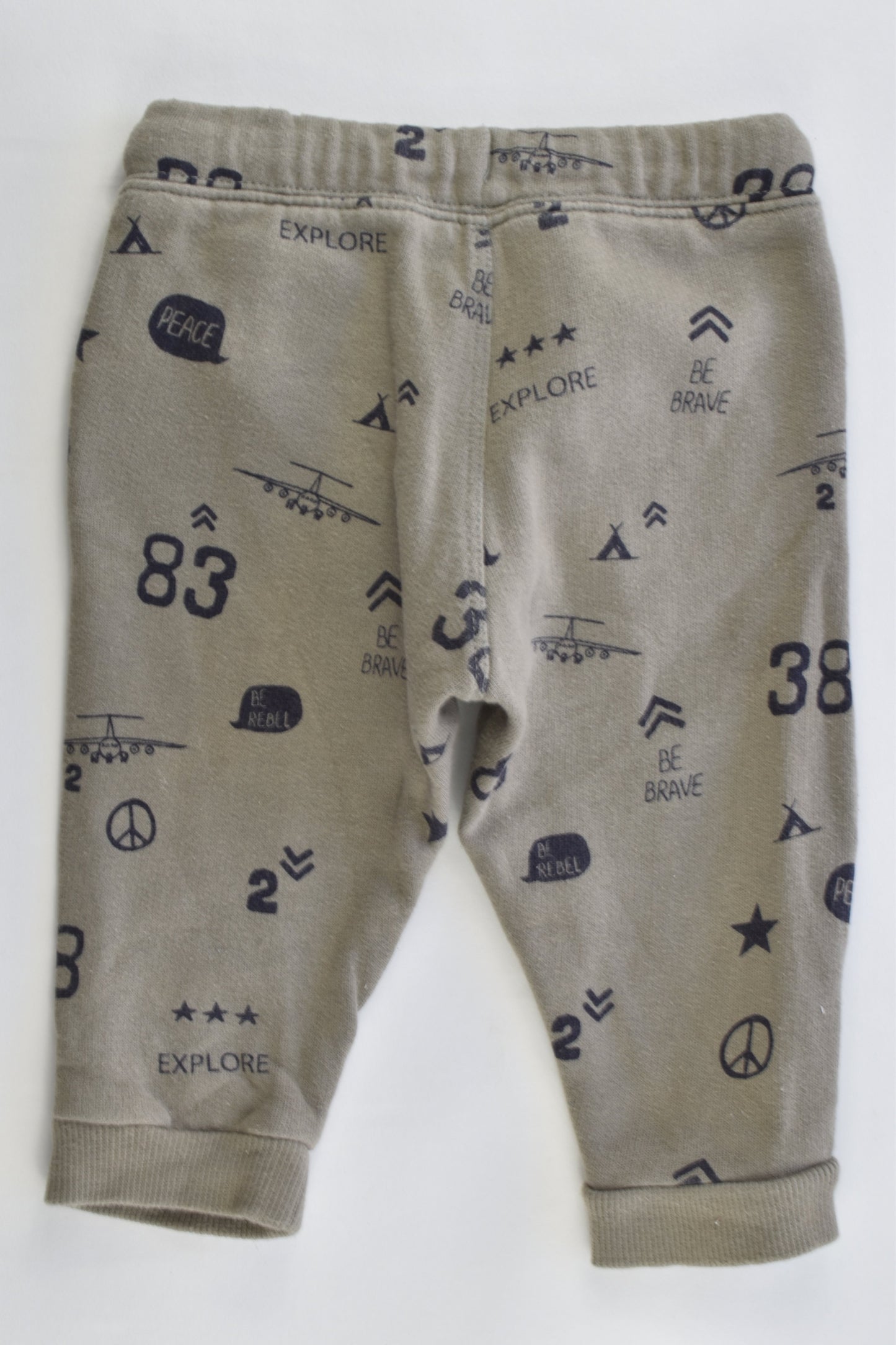 Bout'Chou (France) Size 12 months "Be Brave, Be Rebel, Explore" Track Pants