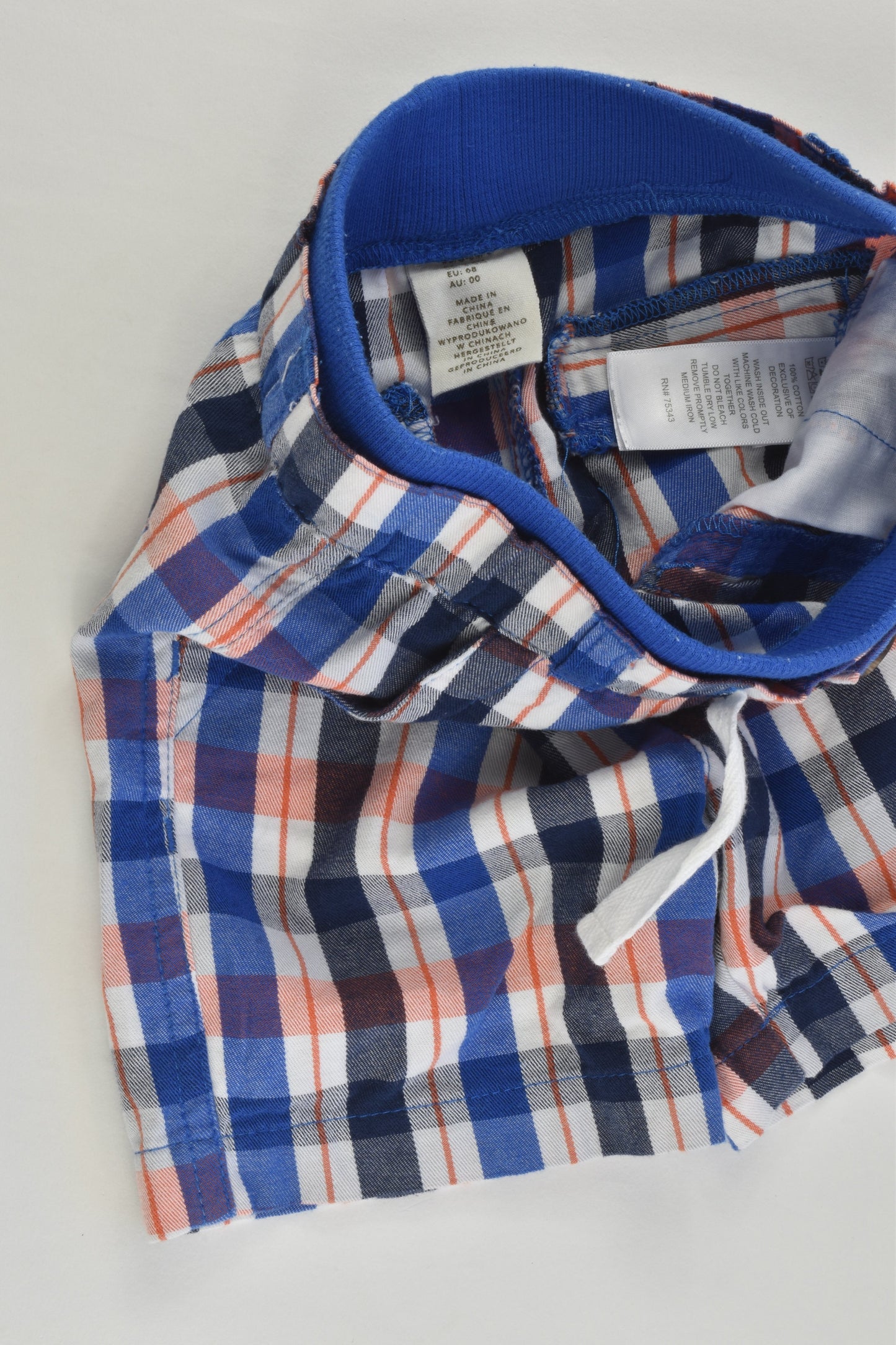 Brand Unknown Size 00 (3-6 months, 68 cm) Checked Lightweight Shorts