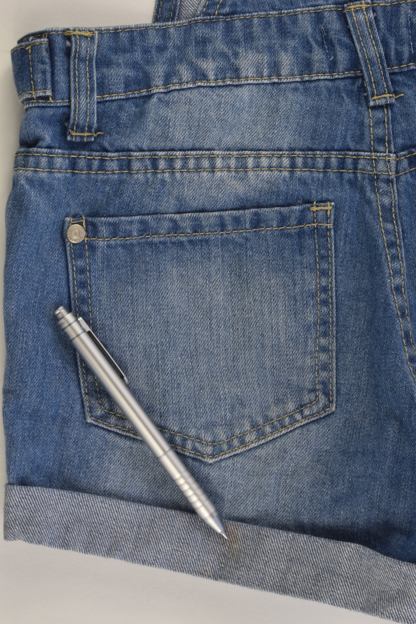 Breakers Size 12 Short Denim Overalls with Lace Details