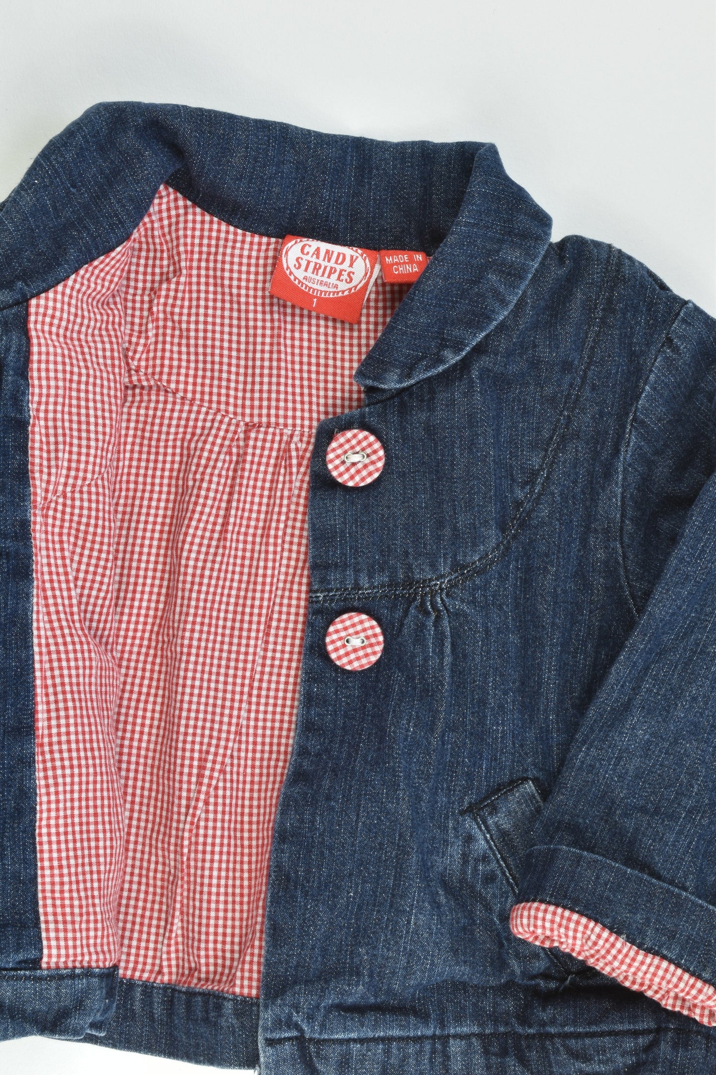 Candy Stripes Size 1 Soft Denim Jacket