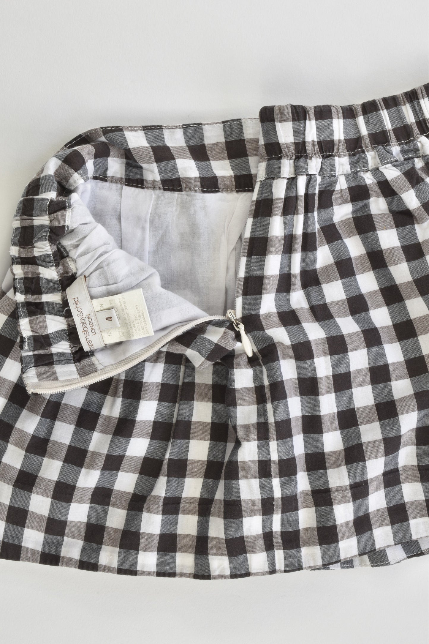 Caramel Baby & Child (London) Size 4 Checked Lined Skirt