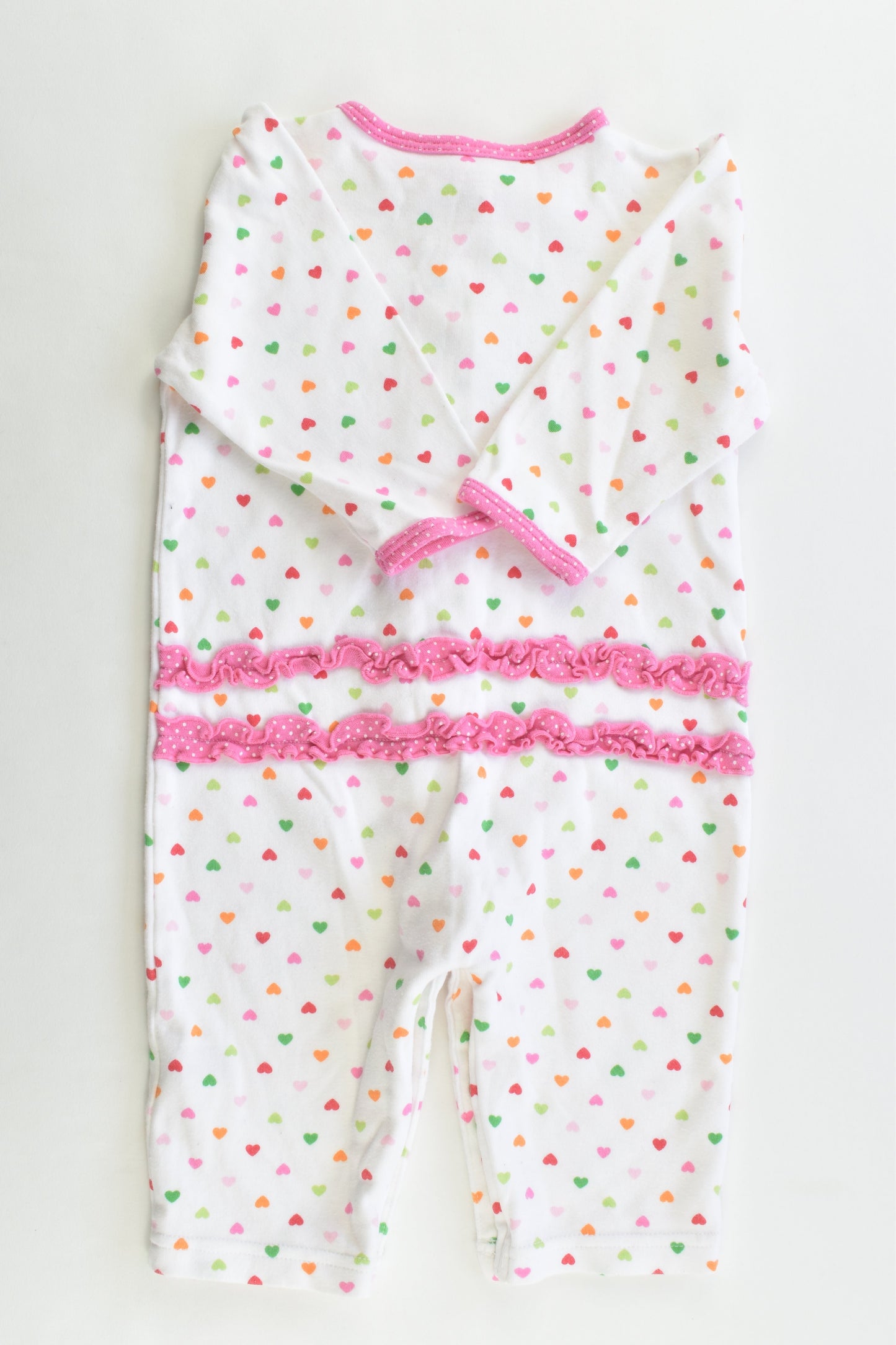Carter's Size 6 months (00) Ruffle Back Cupcake and Love Hearts Romper