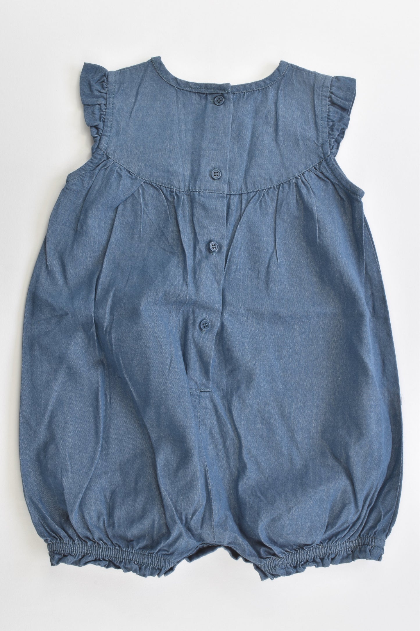 Catriona Rowntree Sizr 0 (6-12 months) Lightweight Denim Romper with Flowers